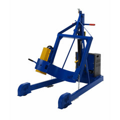 Vestil Steel Portable DC Powered Hydraulic Drum Carrier, Rotator and Boom 97-9/16 In. Lift Height 800 Lb. Capacity Blue/Yellow-HDC-305-96-DC