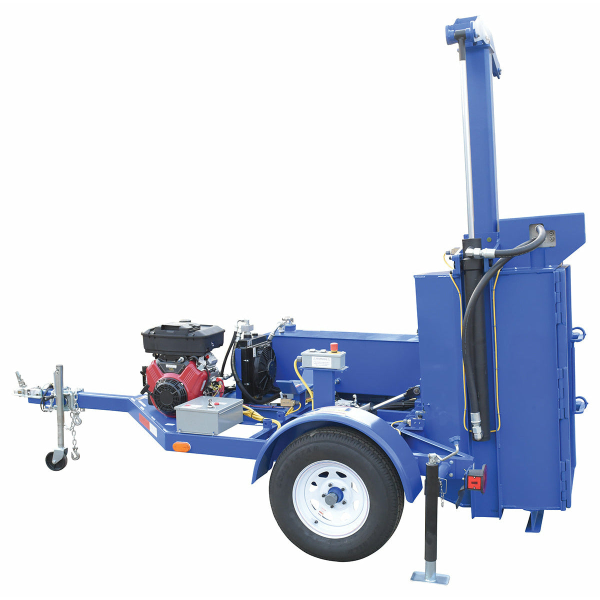 Vestil Steel Mobile Gasoline Powered Drum Crusher 138-3/8 In. x 83-1/4 In. x 105-5/8 In. Blue-HDC-900-GPT