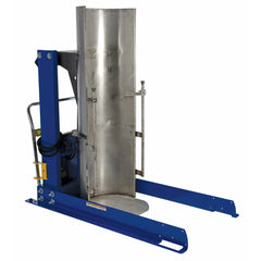 Vestil Stainless Steel Stationary Hydraulic Drum Dumper 36 In. Dump Height 750 Lb. Capacity Blue/Silver-HDD-36-7-S-SSC