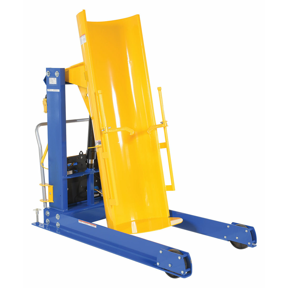 Vestil Steel Portable Hydraulic Drum Dumper 48 In. Dump Height 1,000 Lb. Capacity Blue/Yellow-HDD-48-10-P