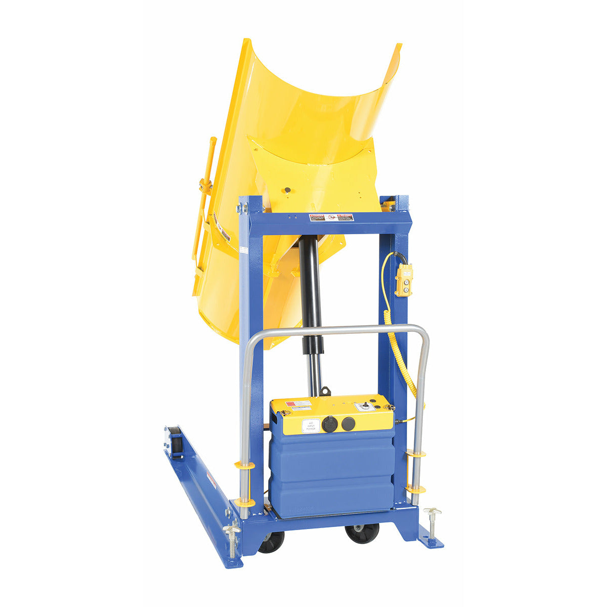 Vestil Steel Portable Hydraulic Drum Dumper 60 In. Dump Height 1,000 Lb. Capacity Blue / Yellow- HDD-60-10-P