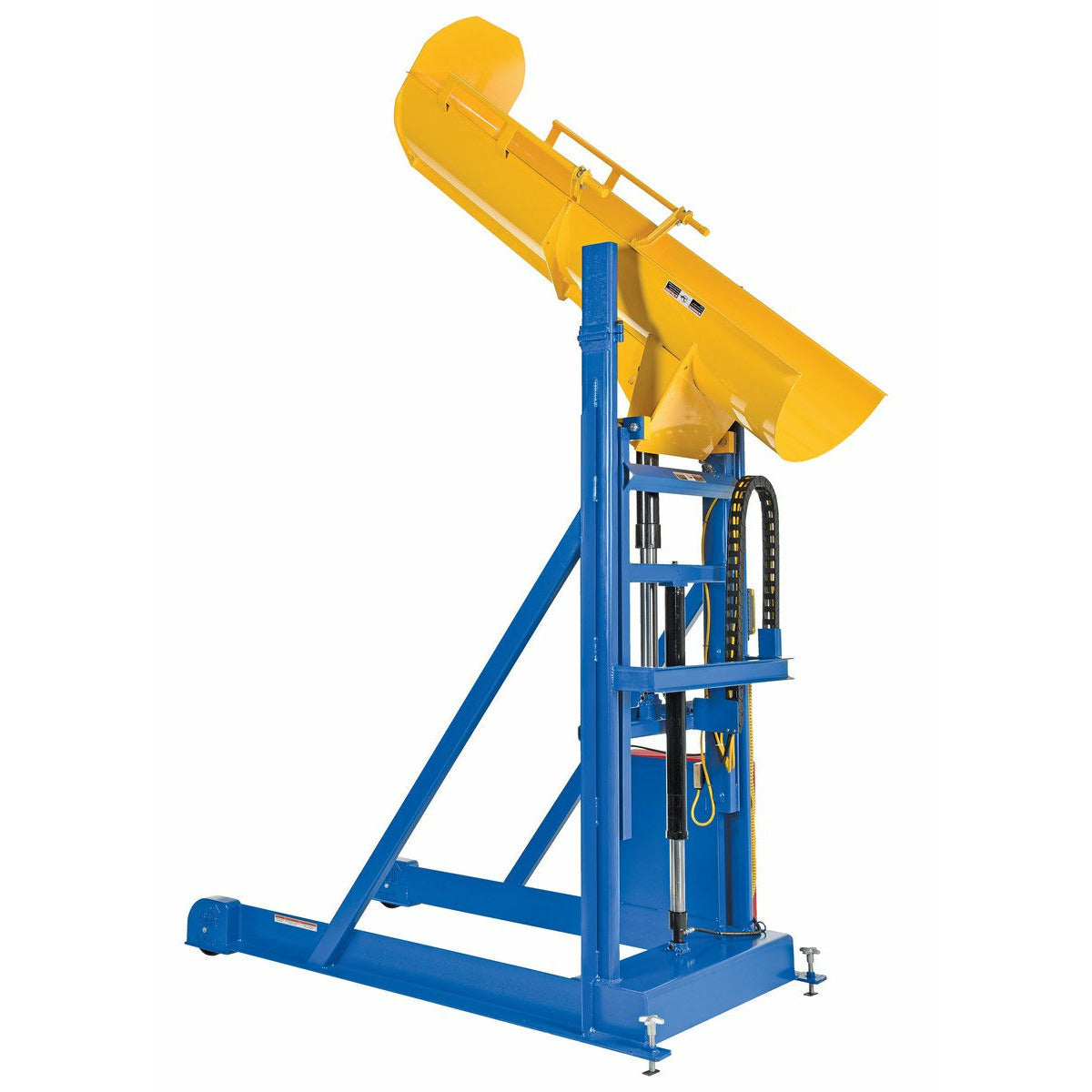 Vestil Steel Portable Lift and Dump Hydraulic Drum Dumper 116 In. Dump Height 1,500 Lb. Capacity Blue/Yellow-HLD-116-15-P