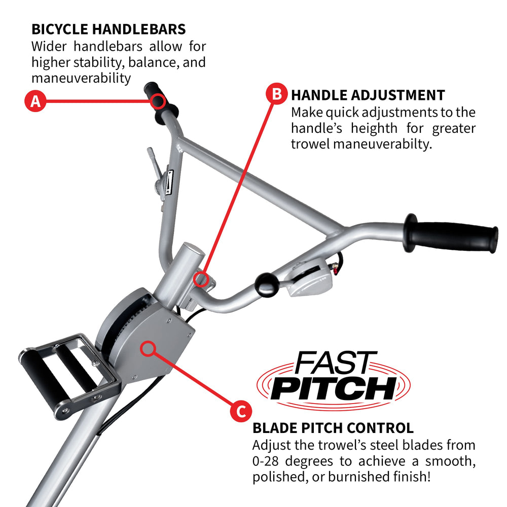 Tomahawk 46" Honda Concrete Fast Pitch Power Trowel with 13HP Honda GX390 Finishing Blades Finishing Tool - Machine Horizon