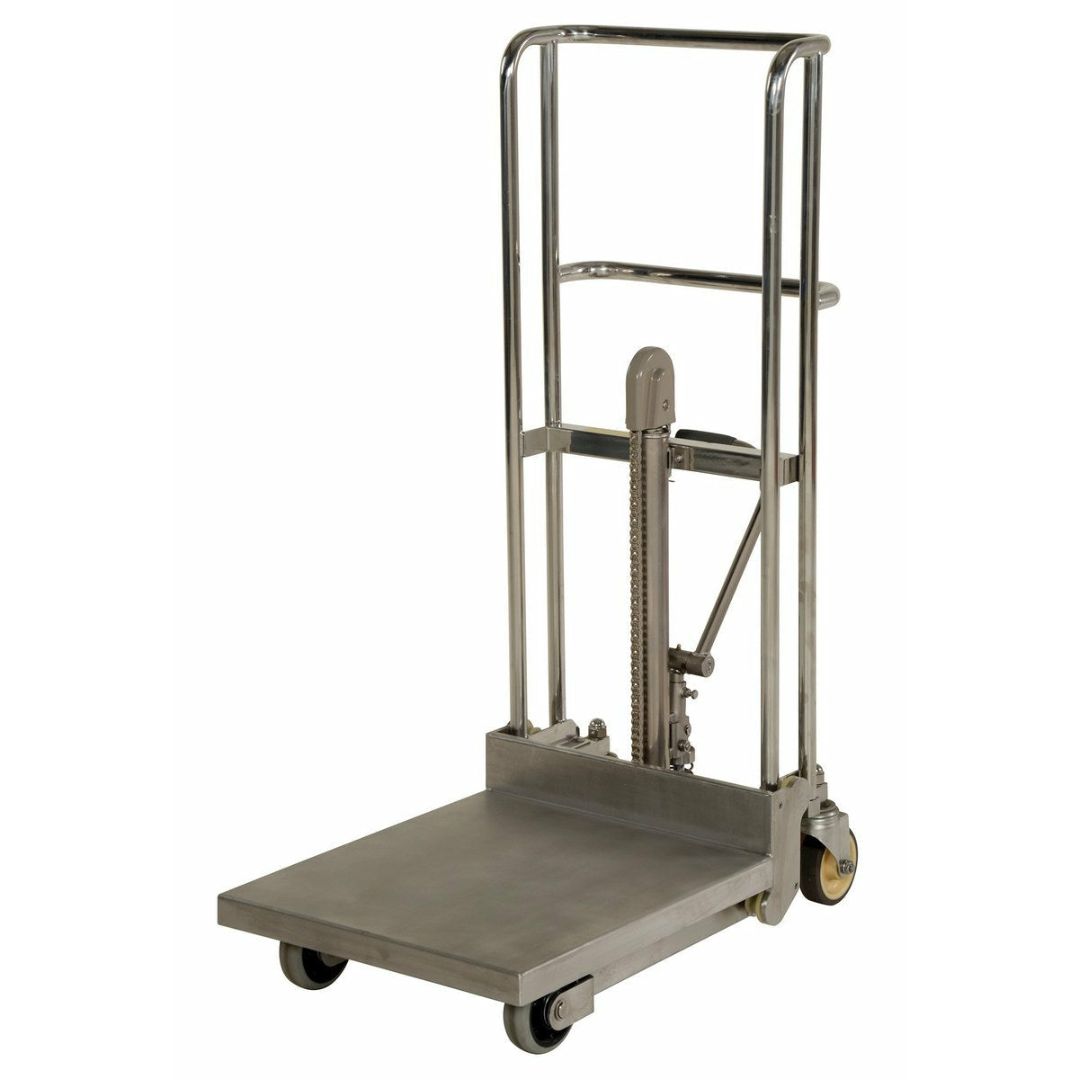 Vestil Stainless Steel Hydraulic Hefti-Lift 35-13/16 In. x 52-1/8 In. 450 Lb. Capacity Silver-HYD-5-SS