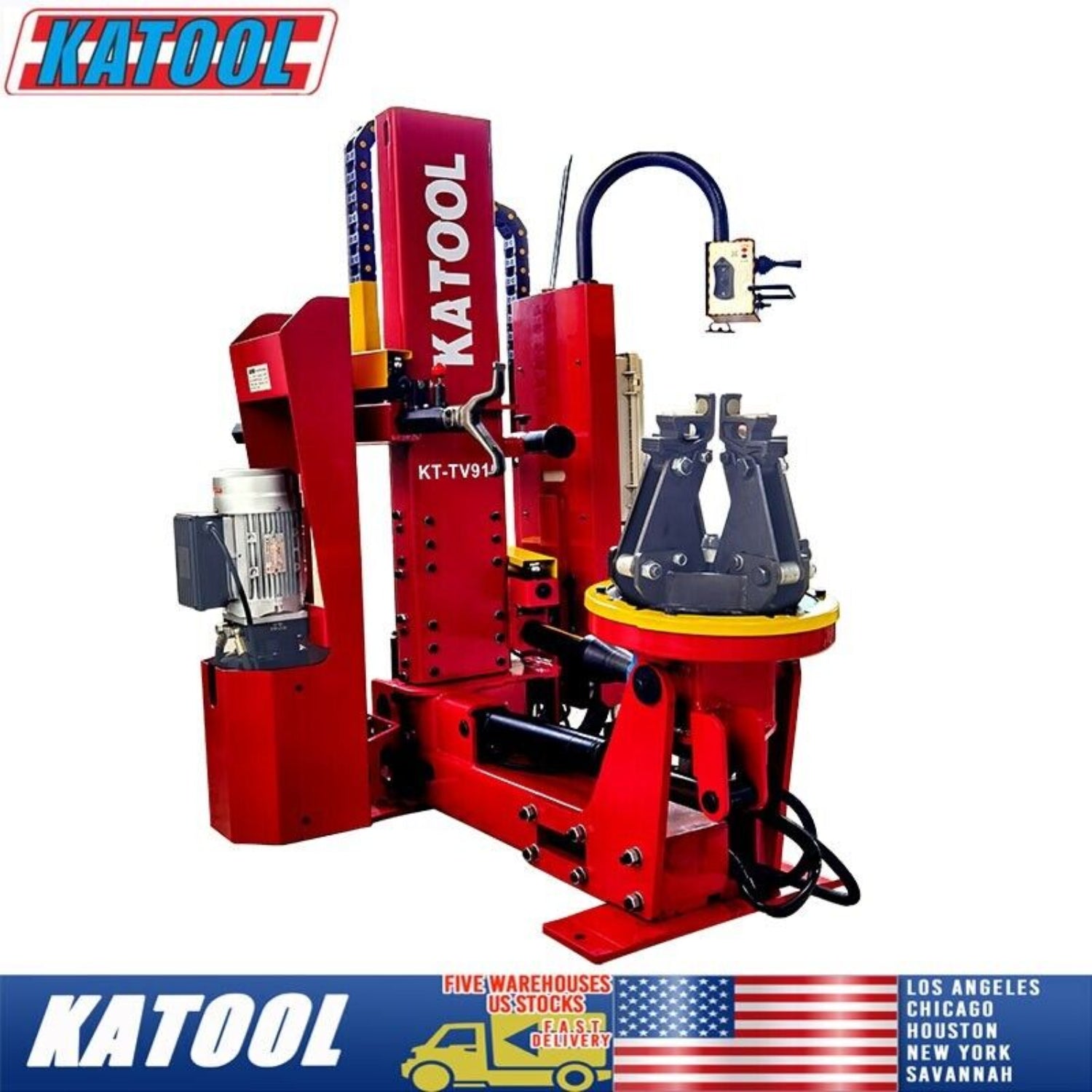 Katool KT-TV910 Hydraulic Truck Tire Changer, Max 42" Rim Capacity