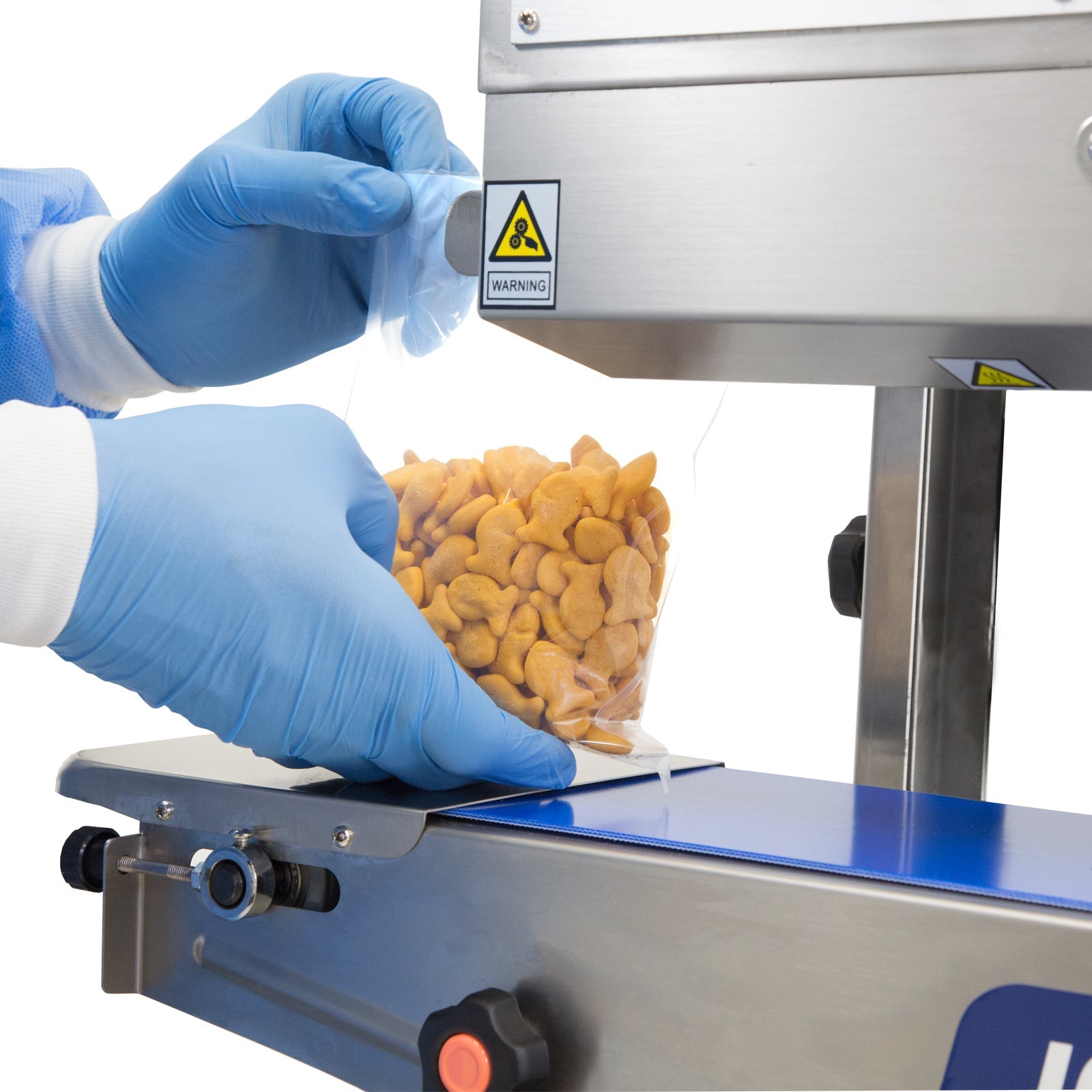 Jores Technologies Left to Right Stainless Steel Digital Continuous Band Sealer 800 with Coder