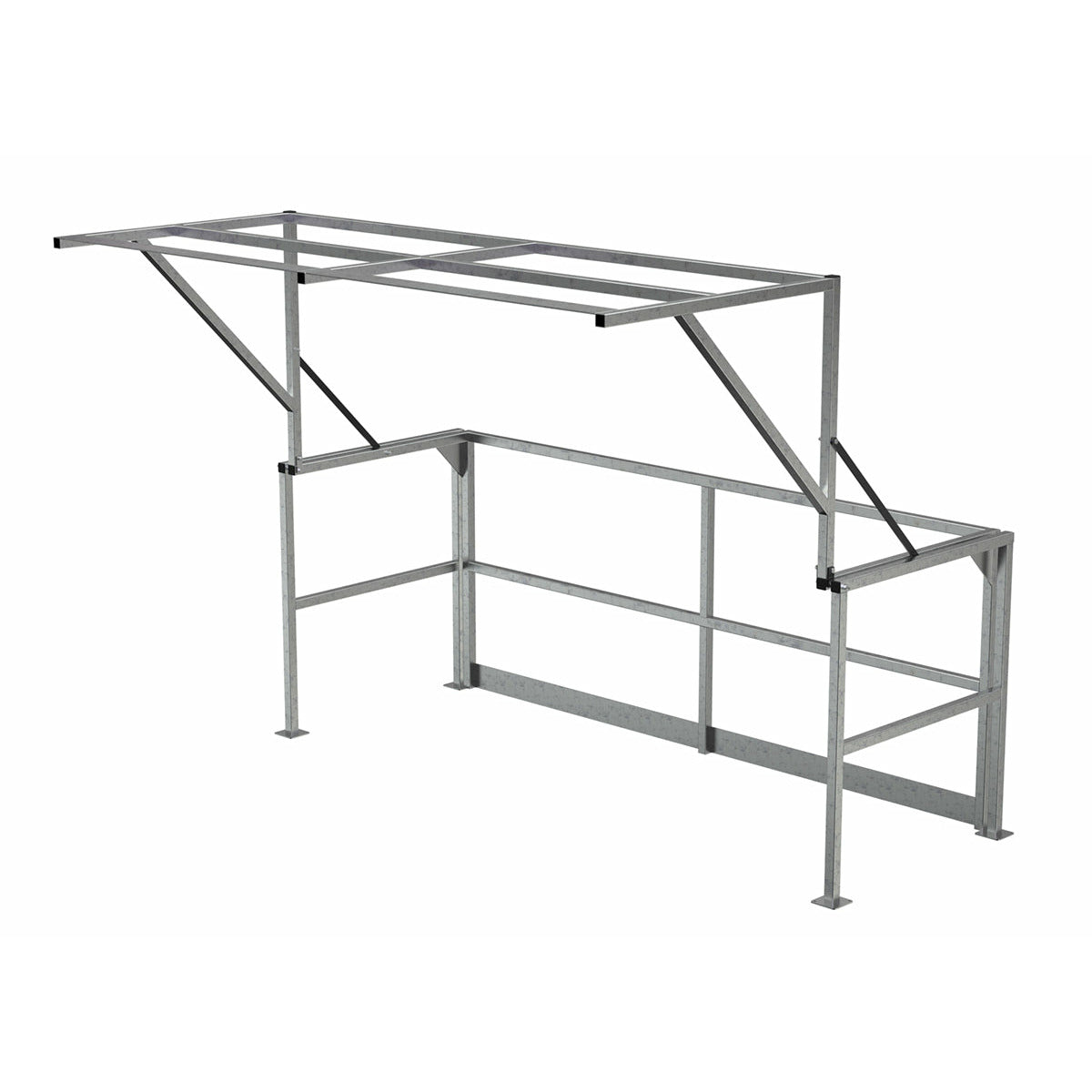 Vestil Stainless Steel Mezzanine Safety Double Wide Gate 79-5/16 In. x 108-1/2 In. x 80-1/16 In. Silver-MEZZ-200-DW-SS