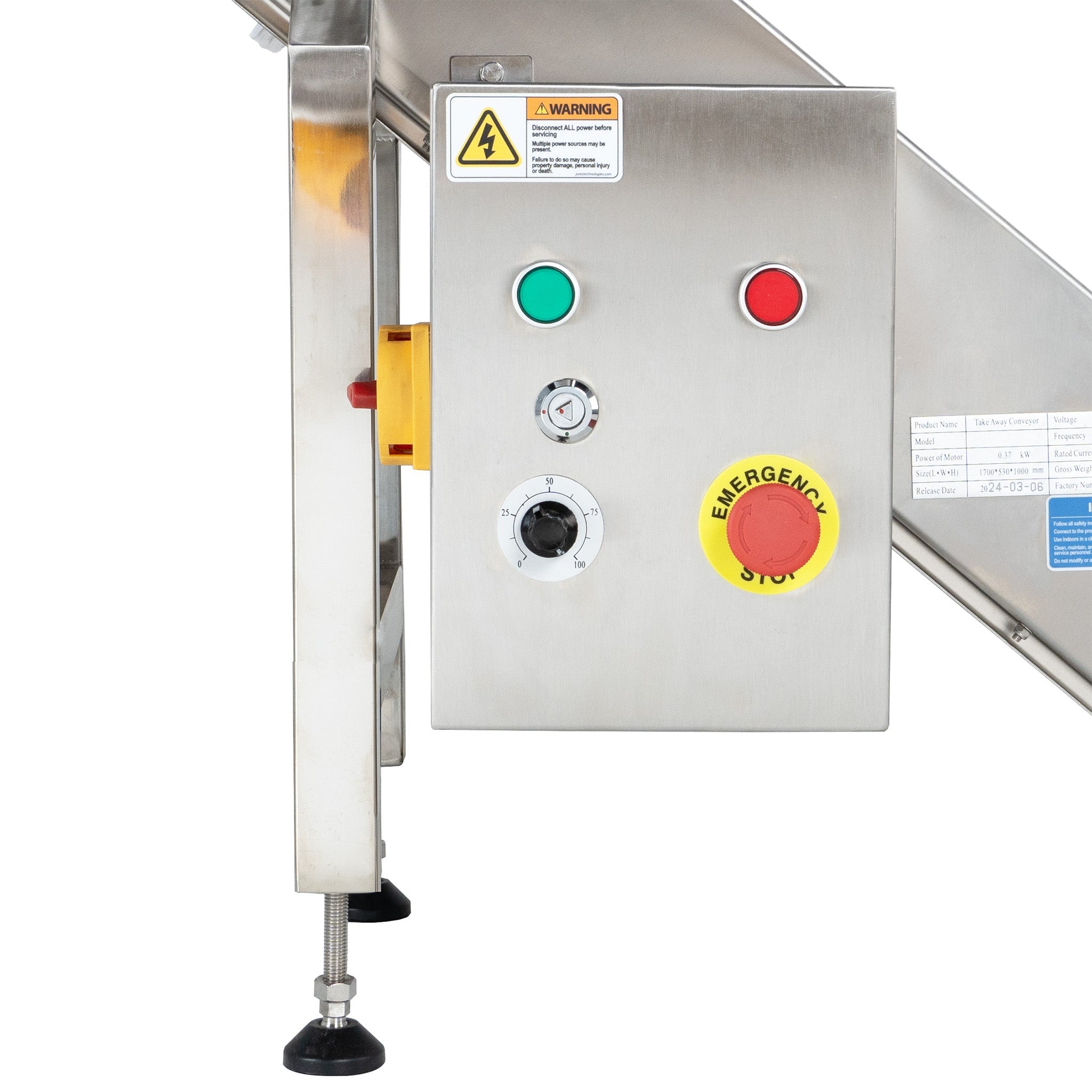 Jores Technologies Motorized Take Away Incline Conveyor