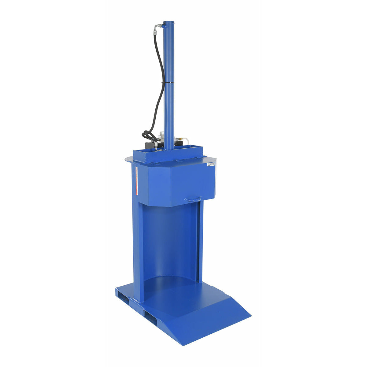 Vestil Steel Pneumatic Trash Compactor 55 Gallon 68 PSI Compaction Force Blue - MTC-PNU-55