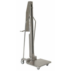 Vestil Stainless Steel Manual Work Position 34 In. x 24-1/2 In. x 76 In. 440 Lb. Capacity Blue-MWP-440-M-SS