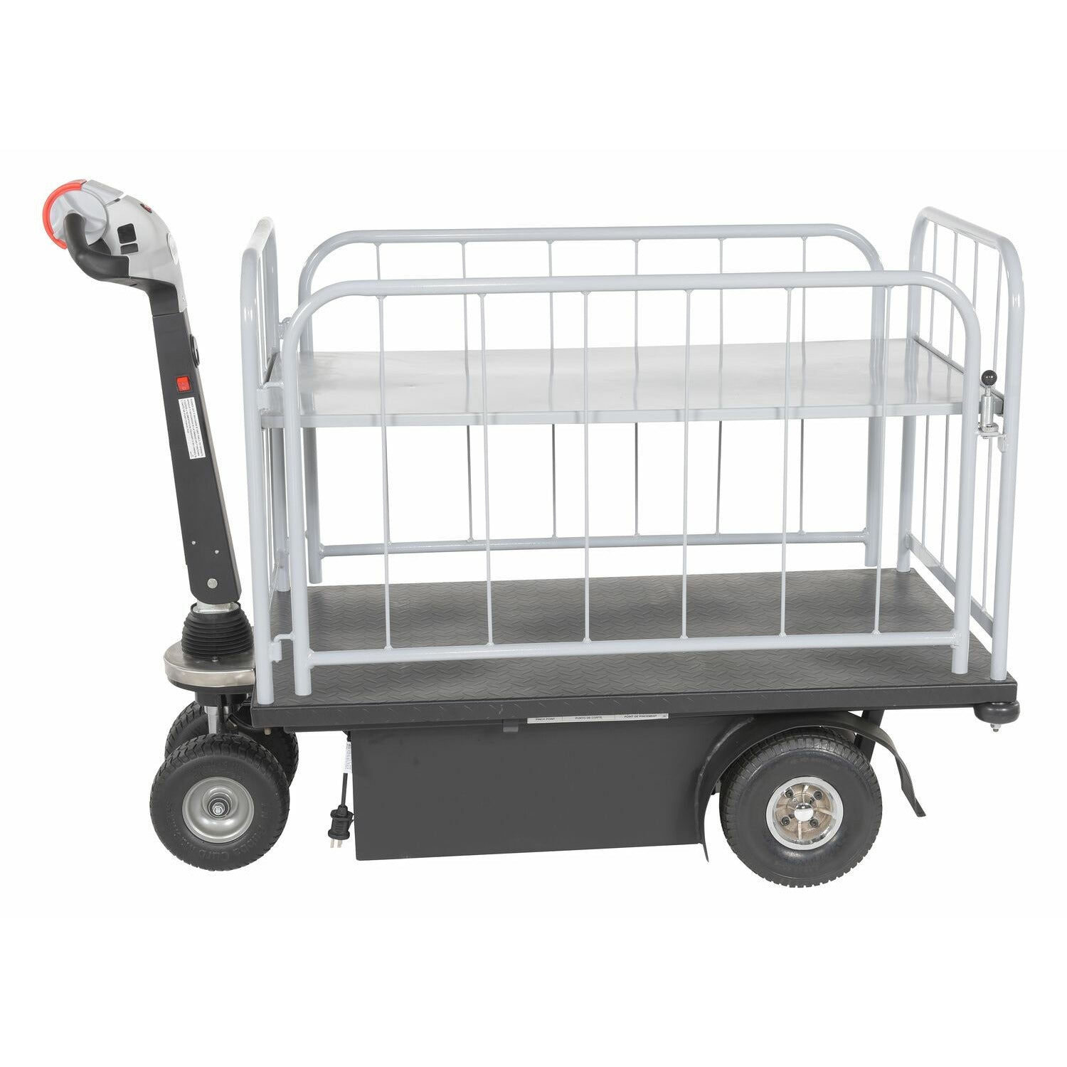 Vestil Steel Traction Drive Cart Side Load 1 Shelf 59 In. x 28 In. x 44 In. 750 Lb. Capacity Black-Drive-NE-CART-3