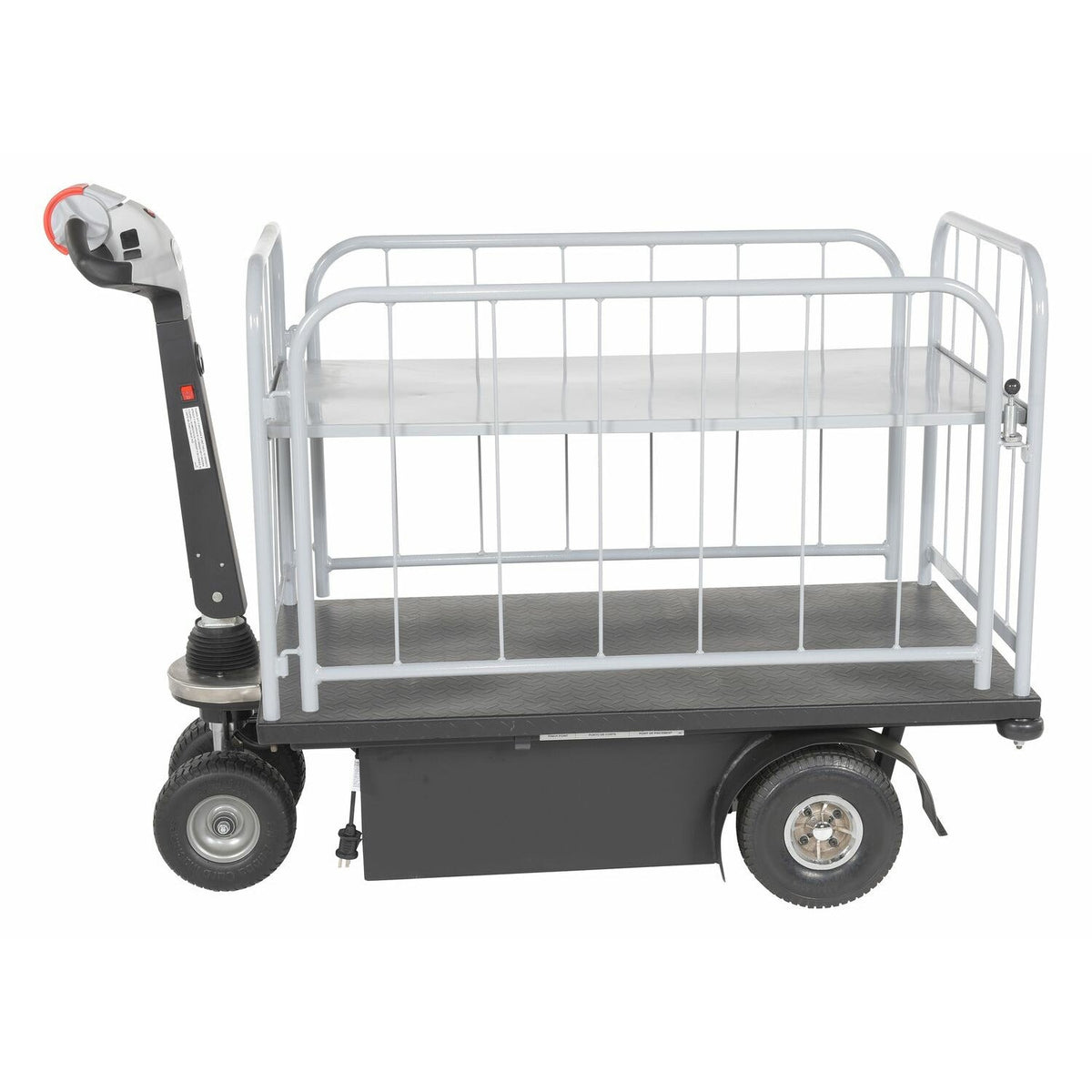 Vestil Steel Traction Drive Cart Side Load 1 Shelf 59 In. x 28 In. x 44 In. 750 Lb. Capacity Black-Drive-NE-CART-3