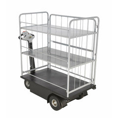 Vestil Steel Traction Drive Cart Side Load 2 Shelf 59 In. x 28 In. x 59 In. 750 Lb. Capacity Black-Drive-NE-CART-4