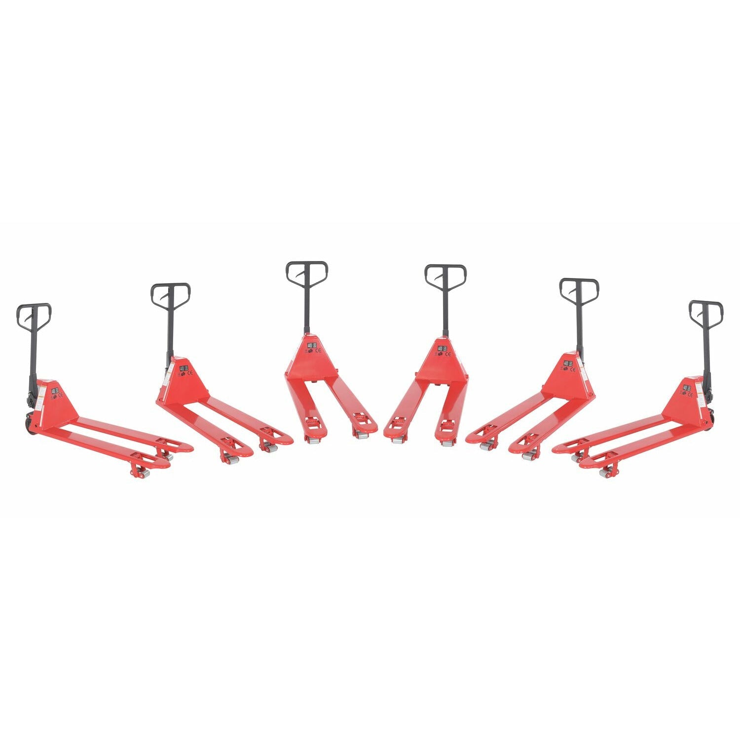 Vestil Steel Low Profile Pallet Trucks 6 Pack 21 In. x 48 In. 4,000 Lb. Capacity RedPM4-2148-LP-6PKG