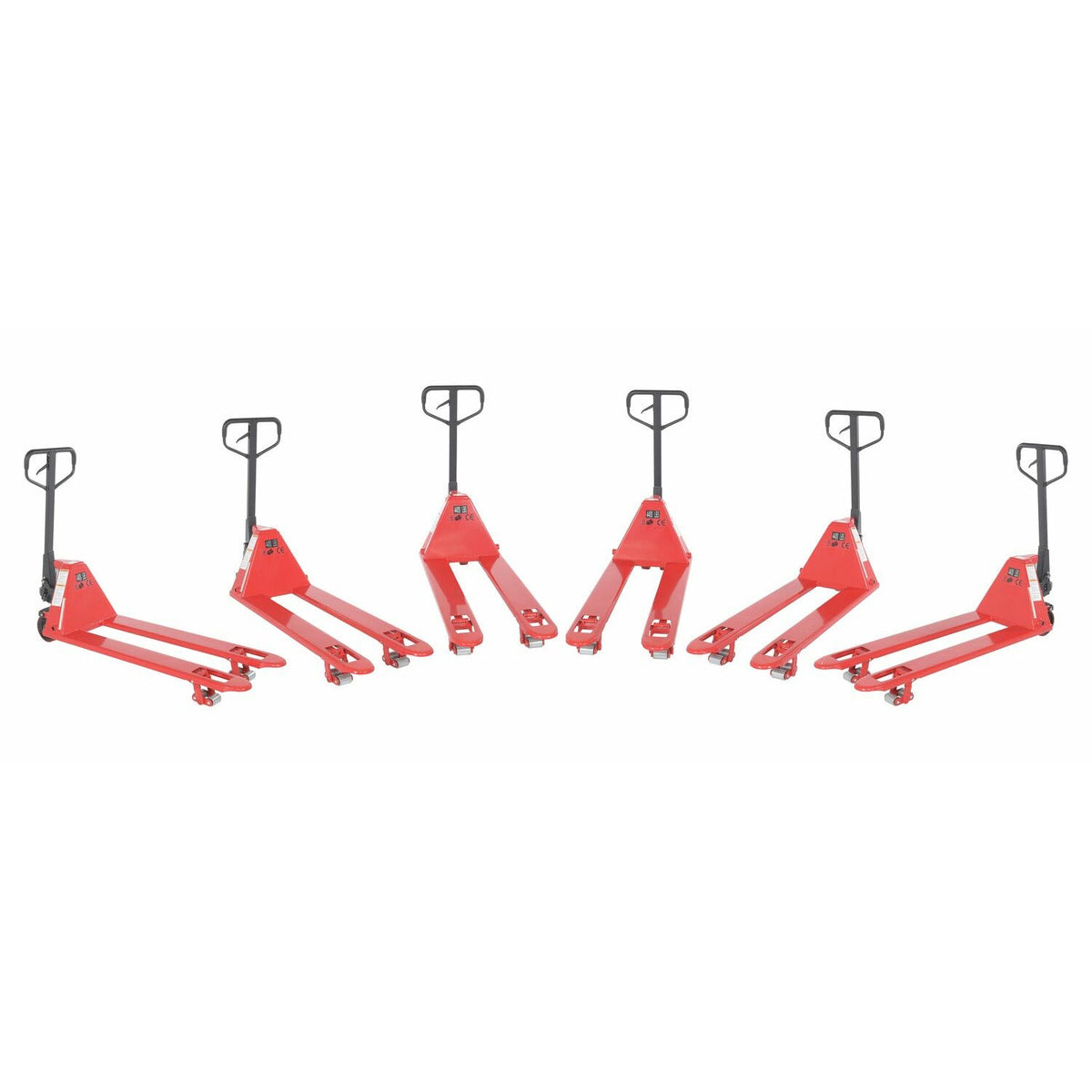 Vestil Steel Low Profile Pallet Trucks 6 Pack 21 In. x 48 In. 4,000 Lb. Capacity RedPM4-2148-LP-6PKG