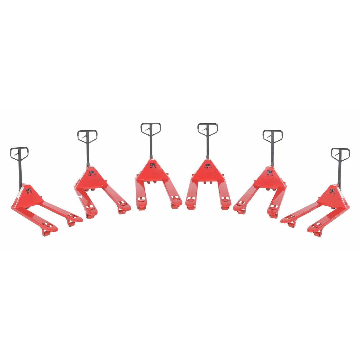 Vestil Steel Full Featured Pallet Trucks 6 Pack 27 In. x 42 In. 5,500 Lb. Capacity Red -PM5-2742-6PKG