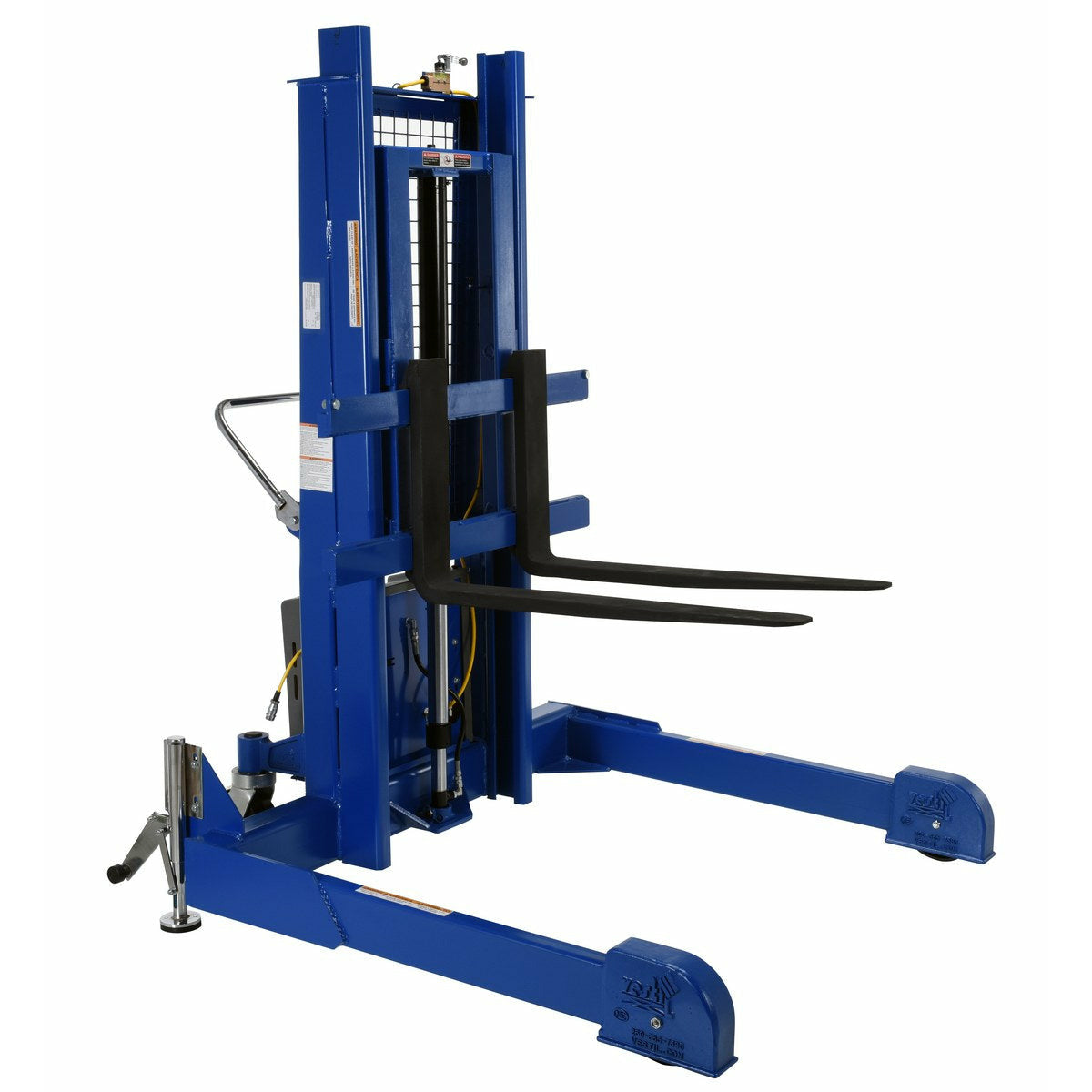 Vestil Steel Pallet Master/Server Stacker 12 Volt DC Powered 50 In. Raised Height 4,000 Lb. Capacity Blue-PMPS-50-DC