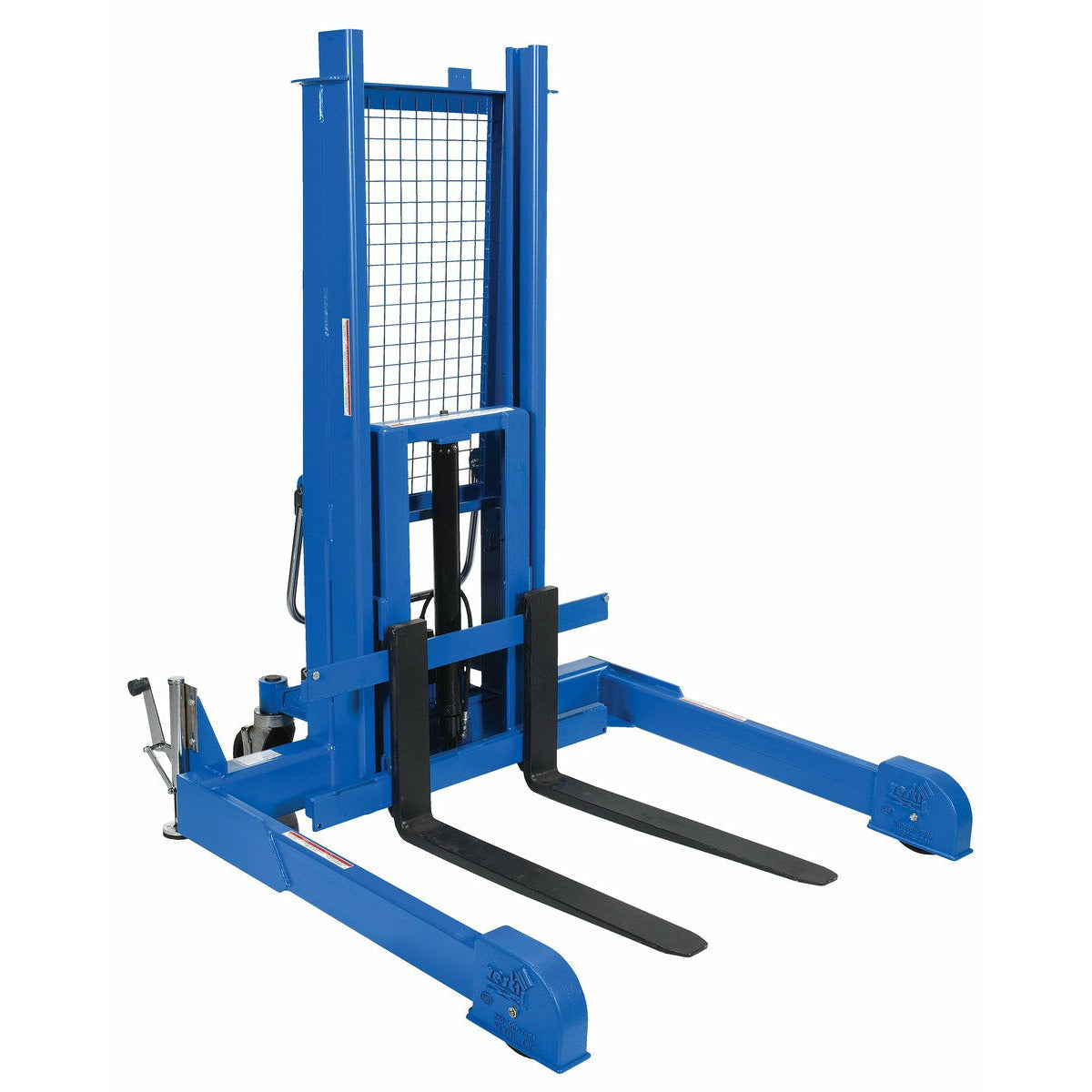 Vestil Steel Pallet Master/Server Stacker Reciprocating Air/Oil Powered 60 In. Raised Height 4,000 Lb. Capacity BluePMPS-60-AIR