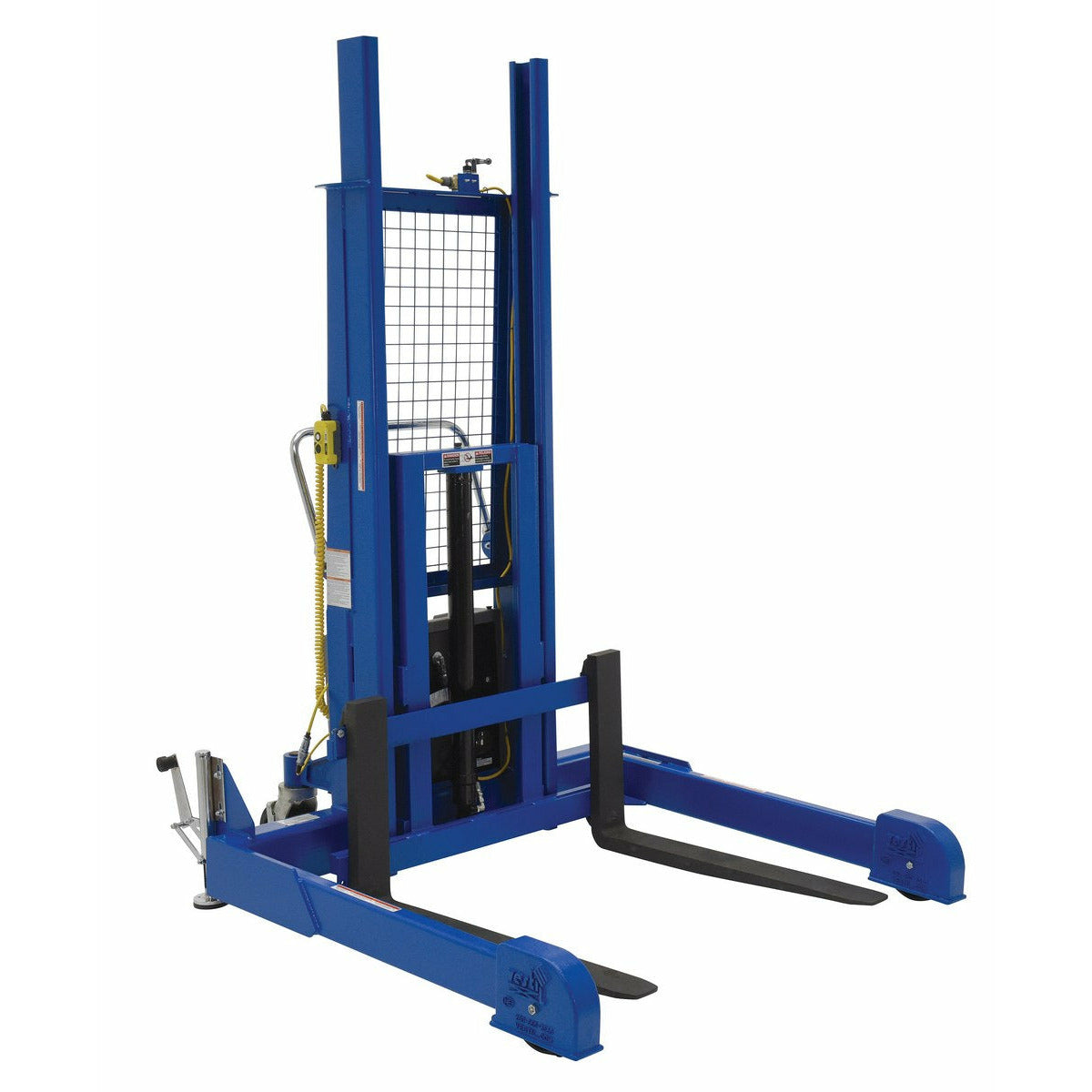 Vestil Steel Pallet Master/Server Stacker 12 Volt DC Powered 60 In. Raised Height 4,000 Lb. Capacity Blue-PMPS-60-DC