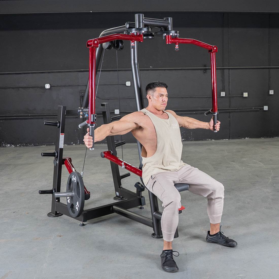 Power Leverage V2 Seated Pec Fly / Rear Delt Combo - Plate Loaded - Weight Storage Included - Machine Horizon