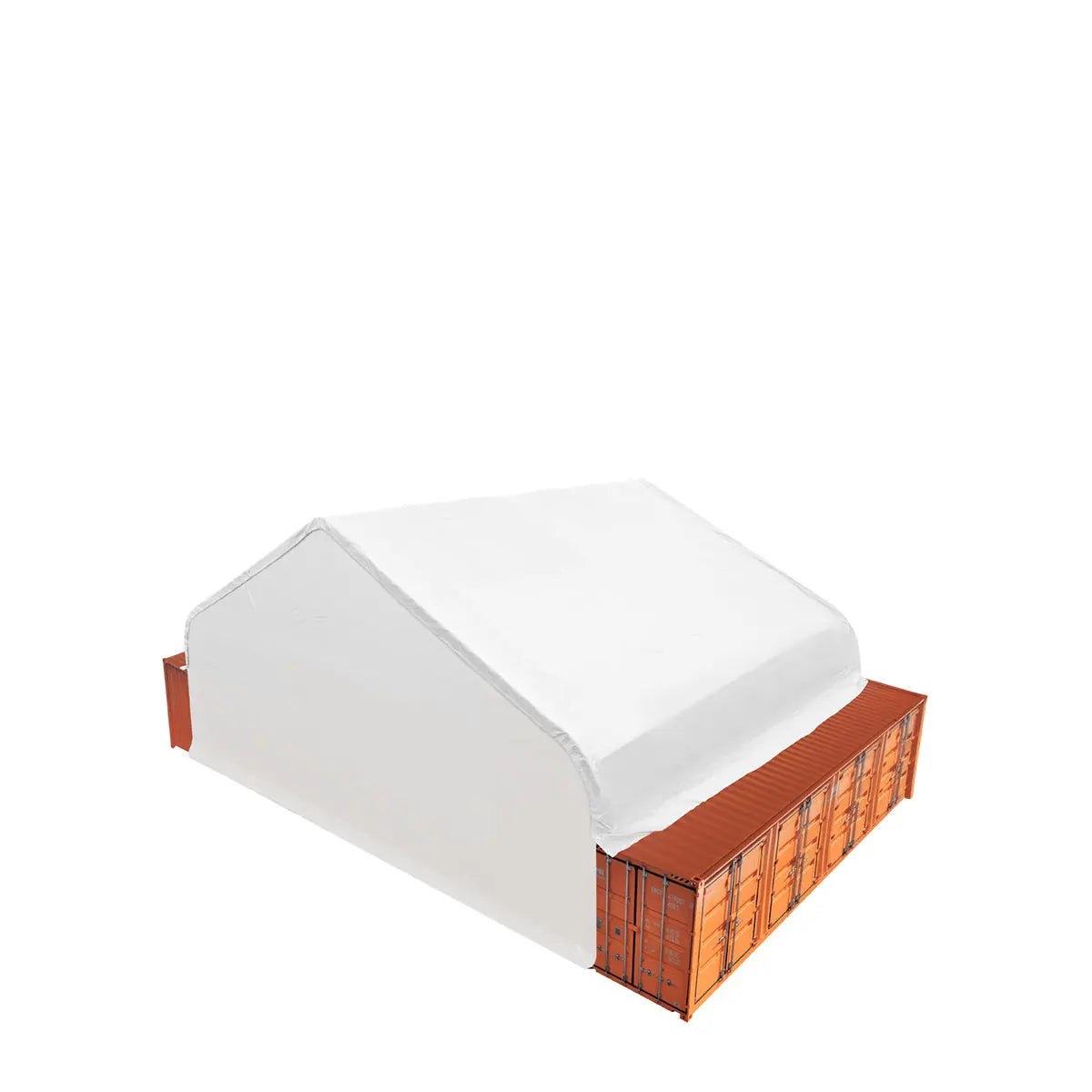 TMG Heavy Series 50' x 40' Fully Enclosed Dual Truss Container Shelter with Heavy Duty 32 oz PVC Cover, Front Wall and Back Wall, TMG-DT5040CG