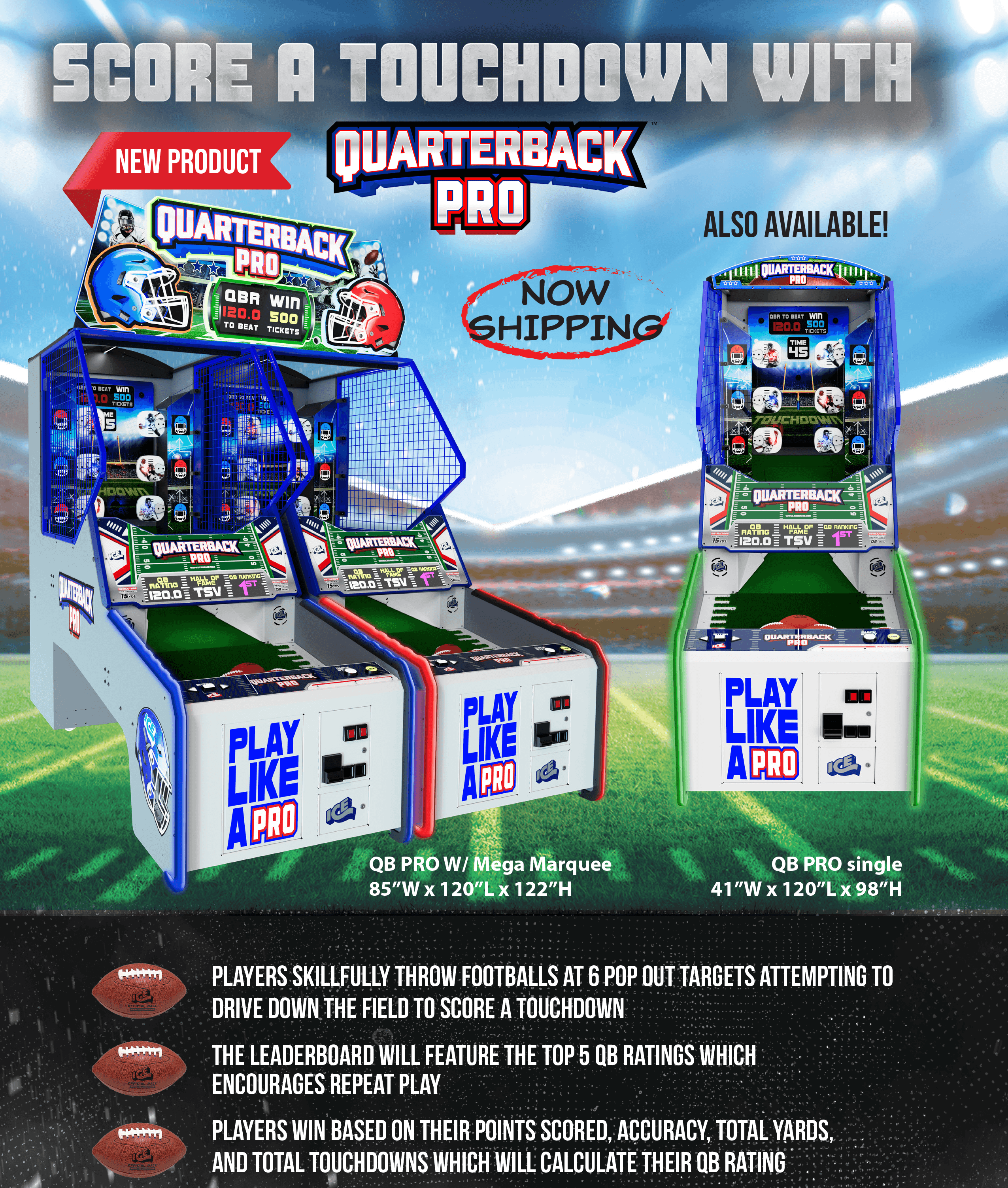 Ice QB Pro Football Toss Game - Machine Horizon