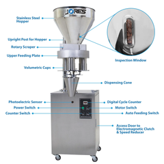 Jores Technologies Semi-Automatic Volumetric Filler for Free-Flowing Products – 1000 ml