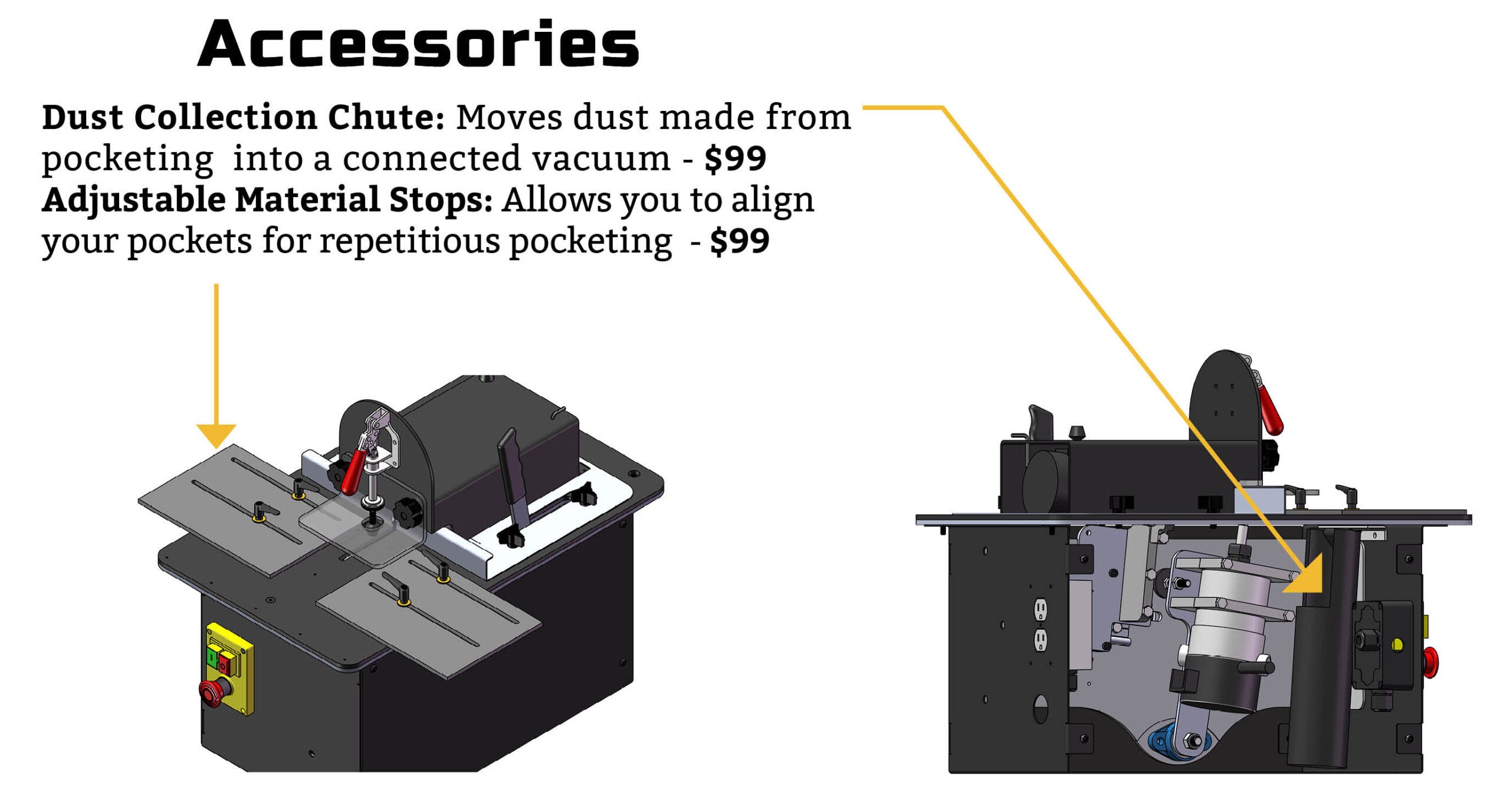Safety Speed | Tabletop Screw Pocket Machine with Table Stops | SPM101EZ_SP45