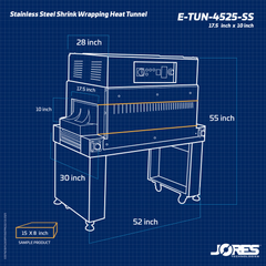 Jores Technologies Stainless Steel Shrink Wrapping Heat Tunnel 17.5" x 10"