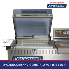 Jores Technologies Stainless Steel Chamber Shrink Wrapping System with Heater and Sealer All-in-One – 22” X 16”