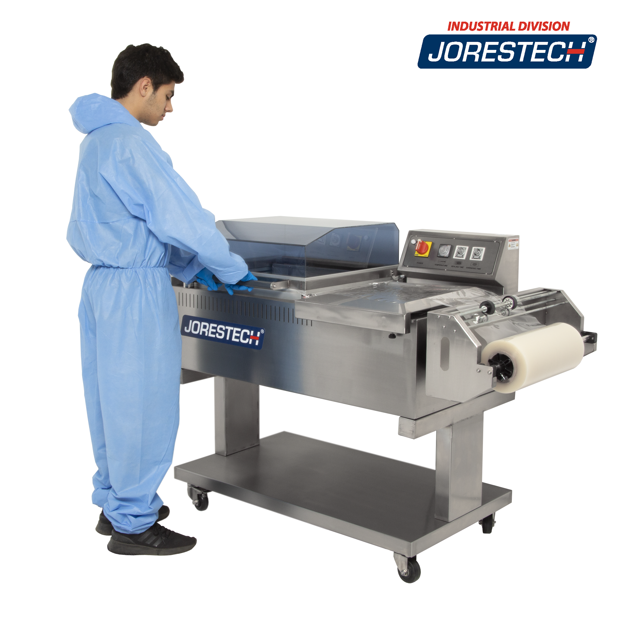 Jores Technologies Stainless Steel Chamber Shrink Wrapping System with Heater and Sealer All-in-One – 22” X 16”