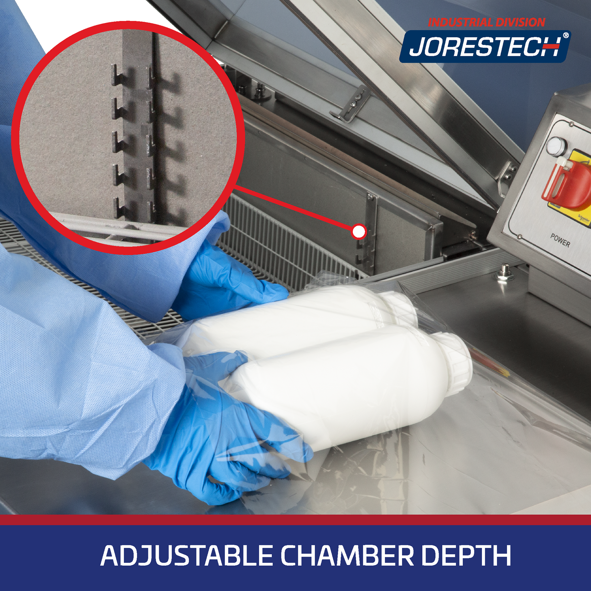 Jores Technologies Stainless Steel Chamber Shrink Wrapping System with Heater and Sealer All-in-One – 22” X 16”