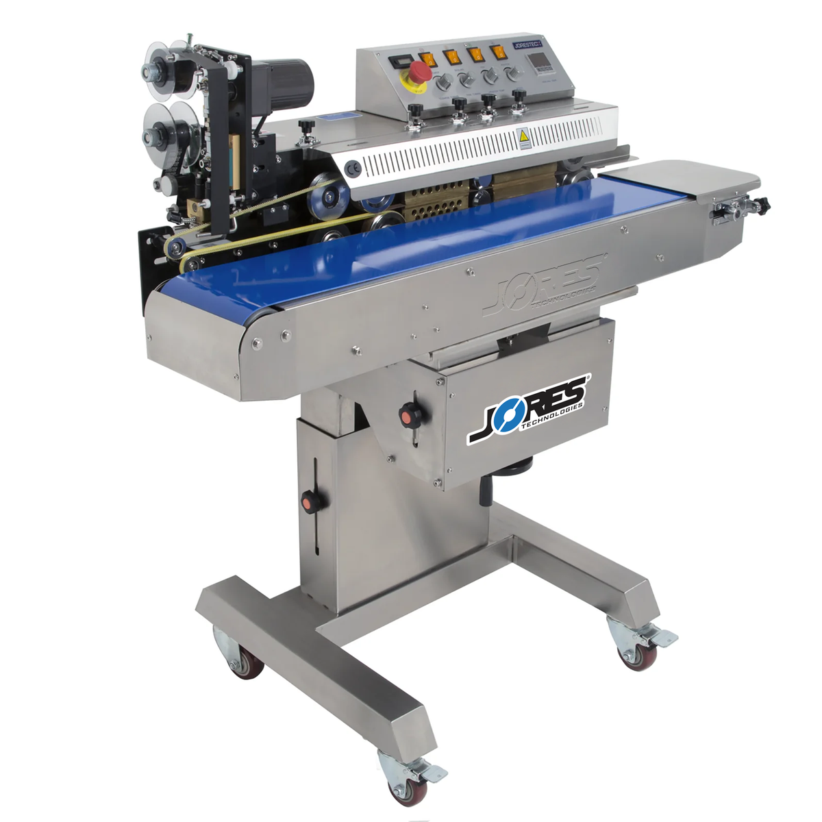Jores Technologies Stainless Steel Digital Horizontal Continuous Band Sealer 1000I with Coder