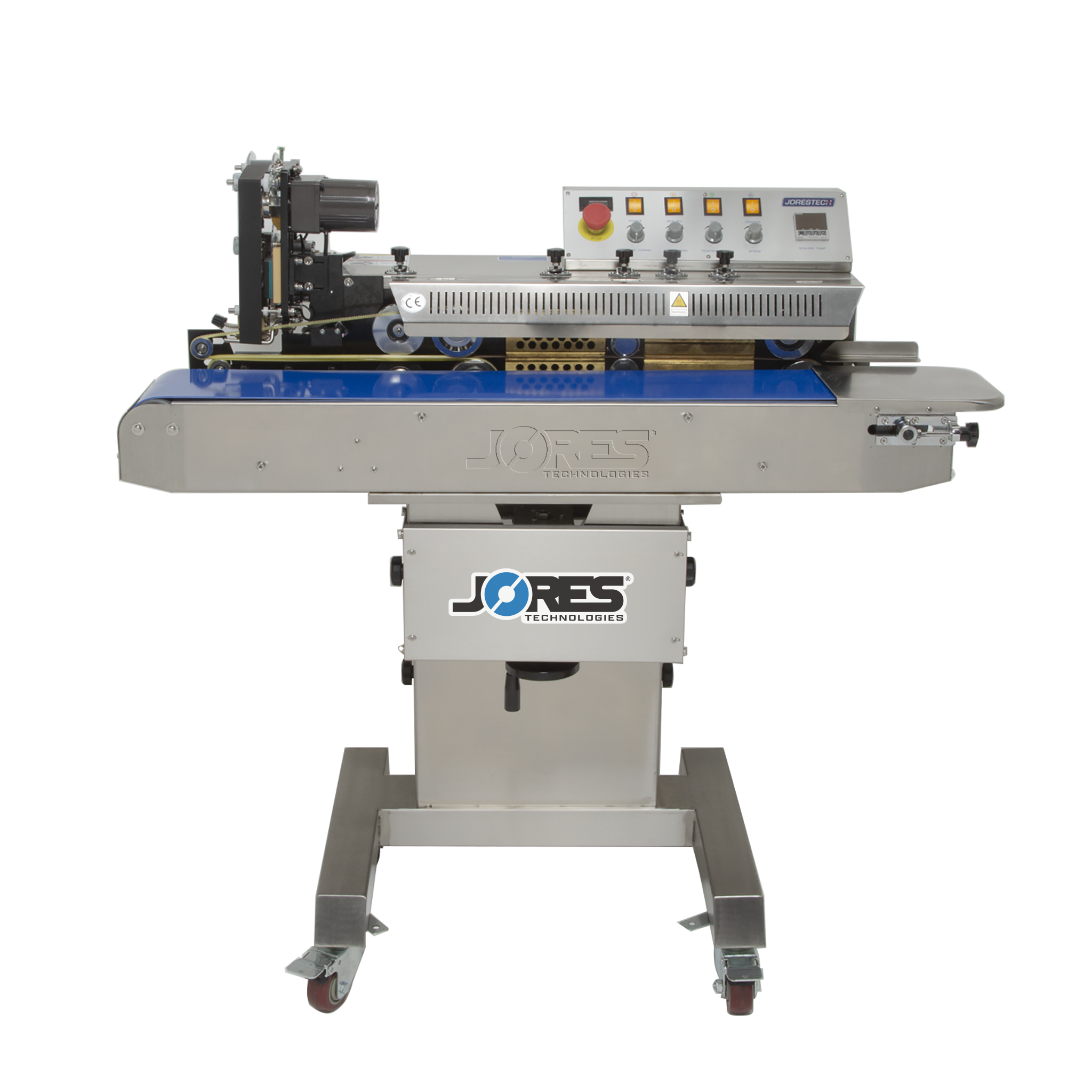 Jores Technologies Stainless Steel Digital Horizontal Continuous Band Sealer 1000I with Coder
