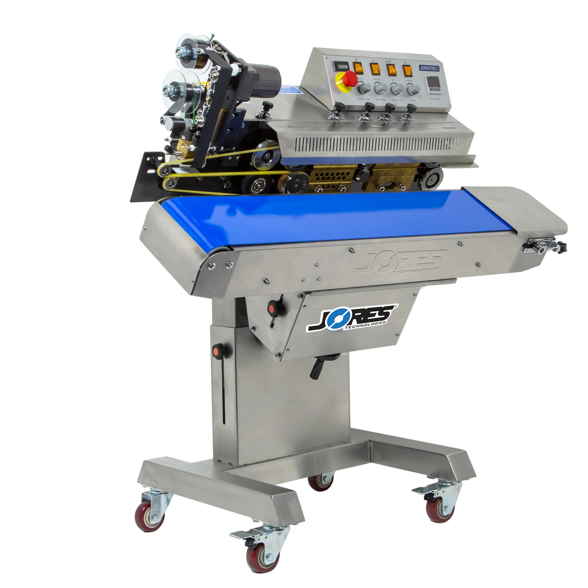 Jores Technologies Stainless Steel Digital Horizontal Continuous Band Sealer 1000I with Coder