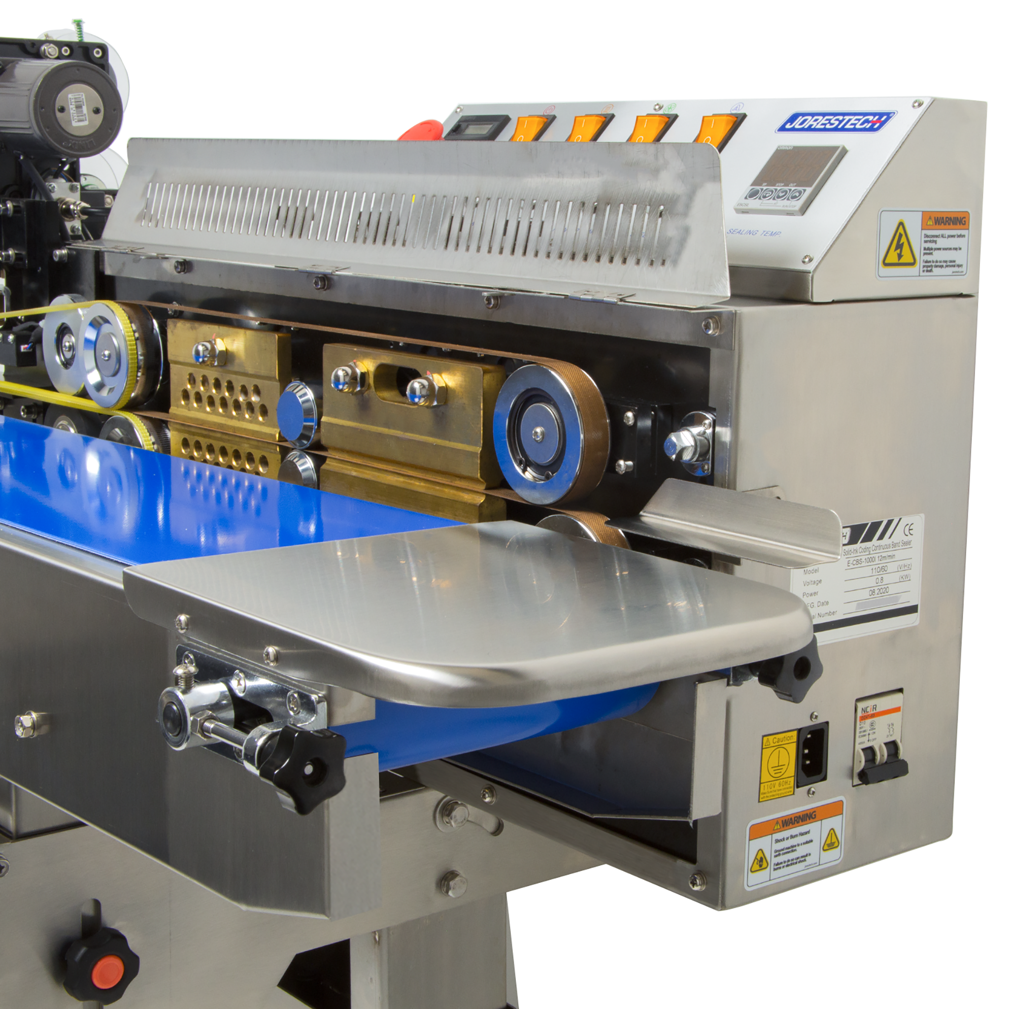Jores Technologies Stainless Steel Digital Horizontal Continuous Band Sealer 1000I with Coder