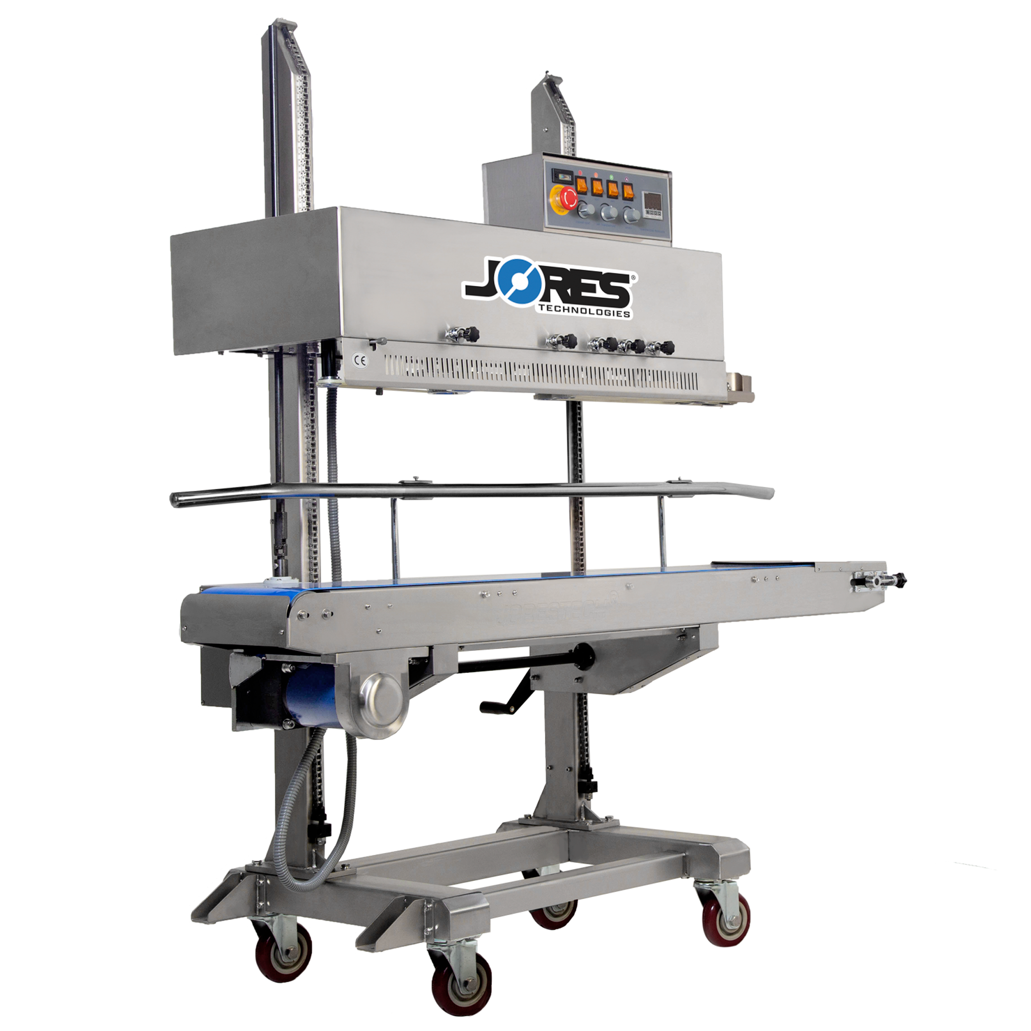 Jores Technologies 220V Stainless Steel Digital Vertical Continuous Band Sealer 1010 with Coder