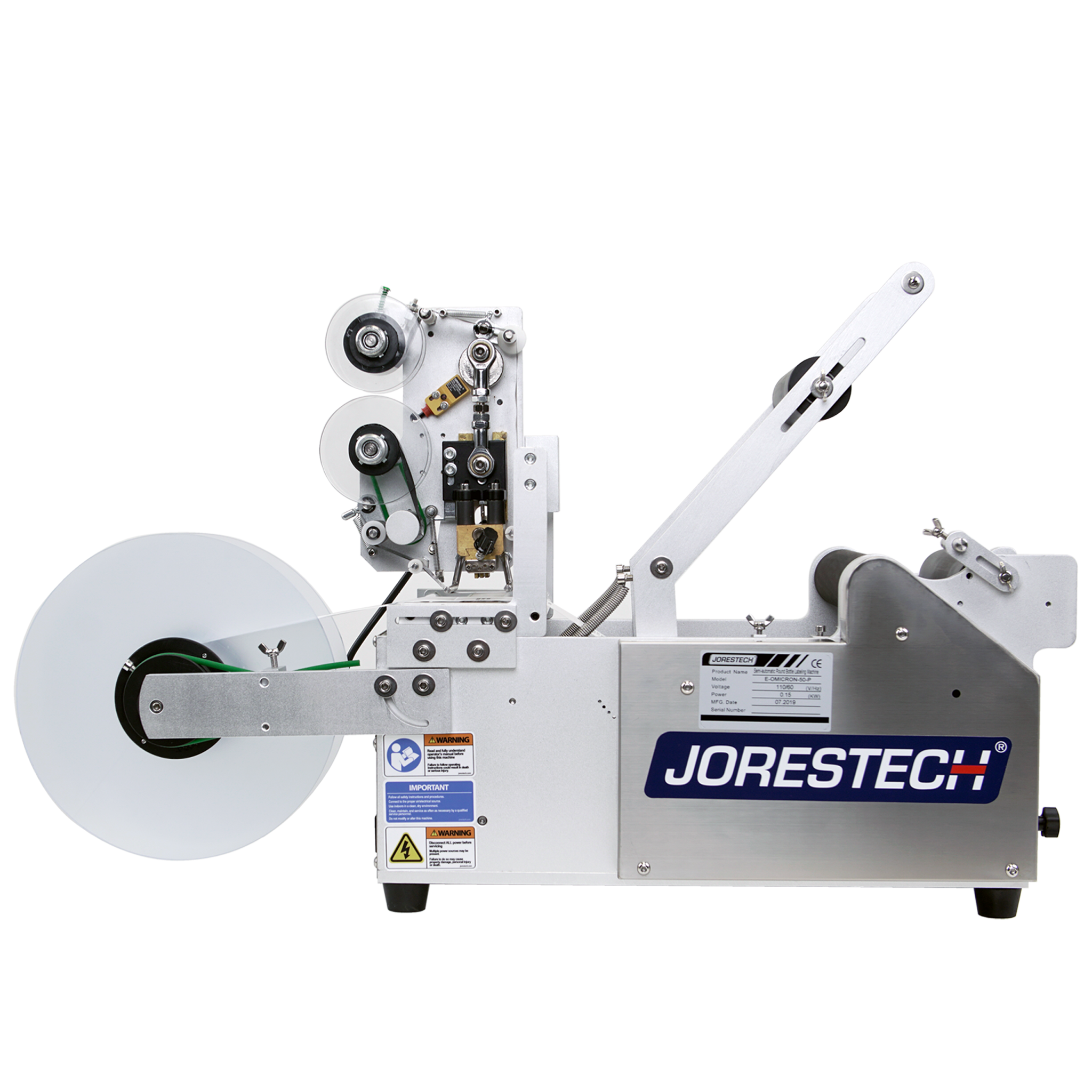 Jores Technologies Semi-Automatic Label Applicator for Round Containers with Integrated Printer