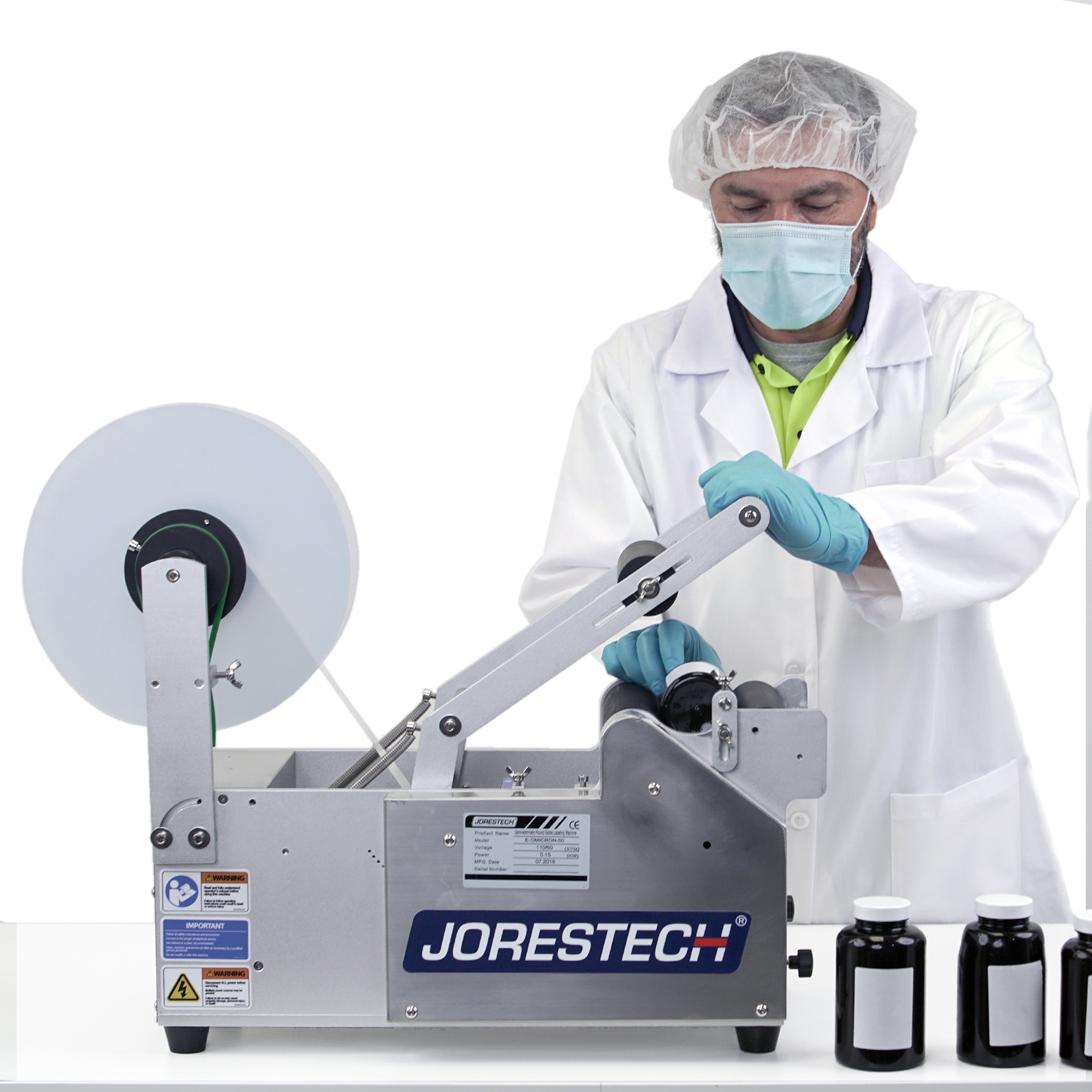 Jores Technologies Semi-Automatic Label Applicator for Round Containers