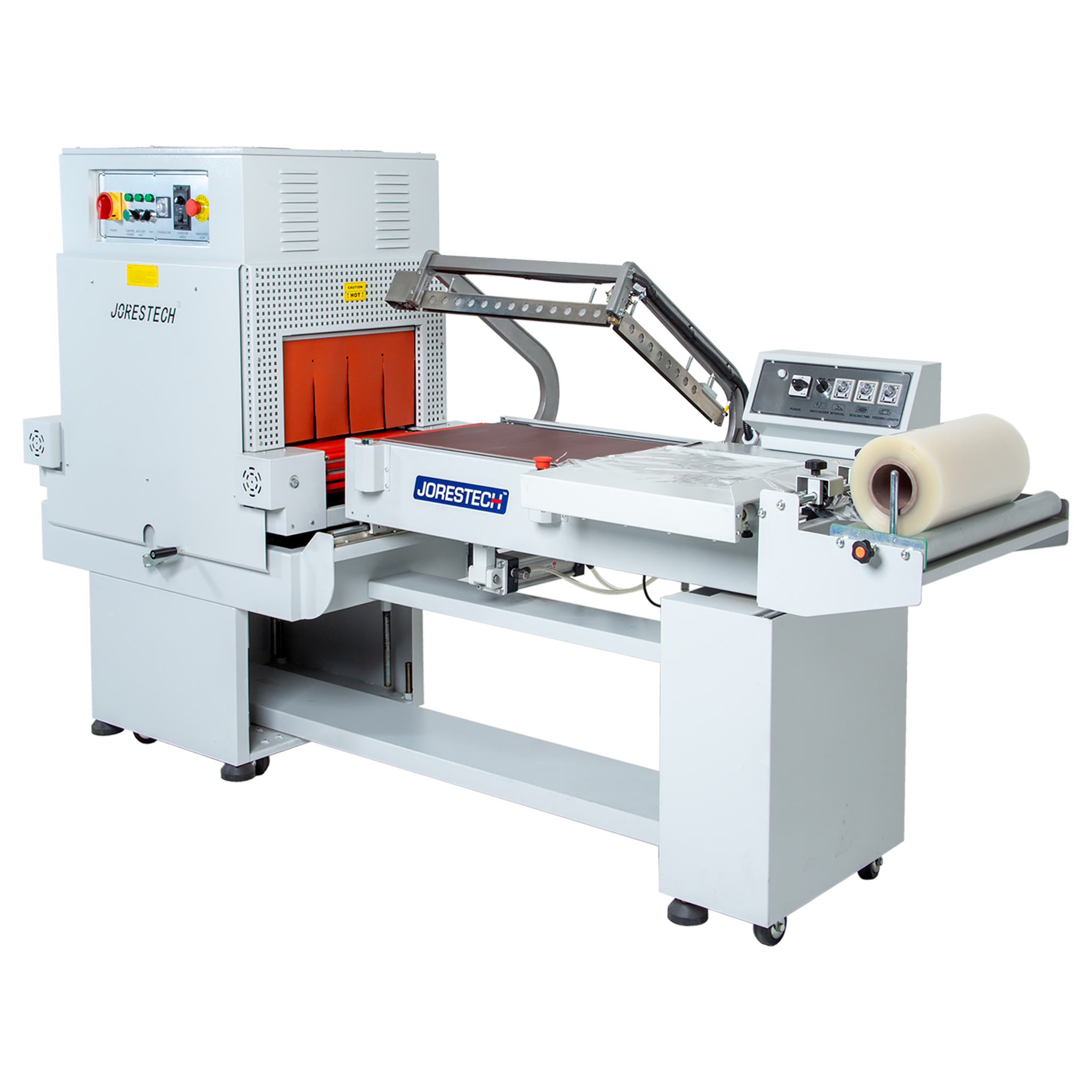 Jores Technologies Semi-Automatic Shrink Wrapping System with Pneumatic L Bar Sealer