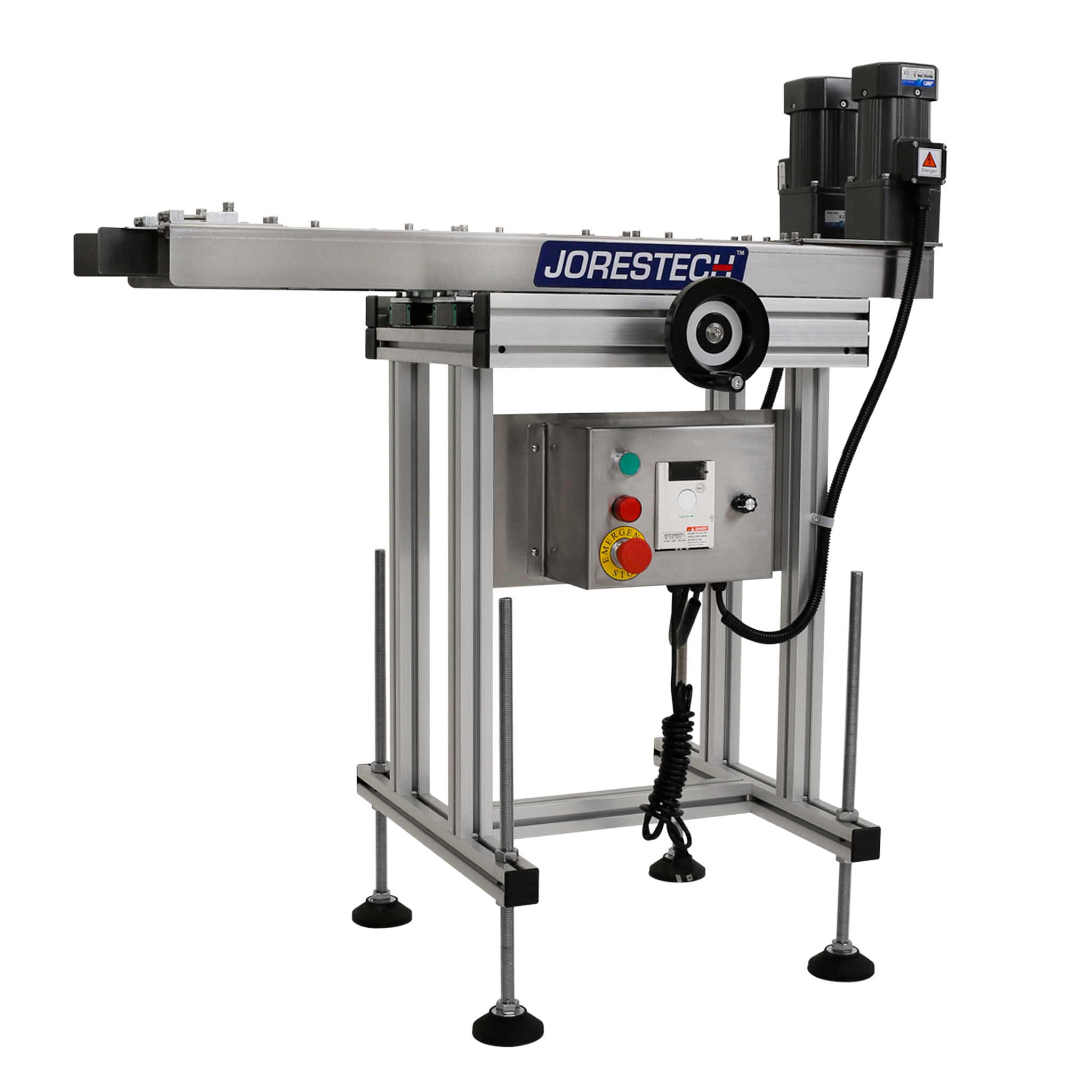 Jores Technologies Stainless Steel Bottomless Conveyor with Side Belts