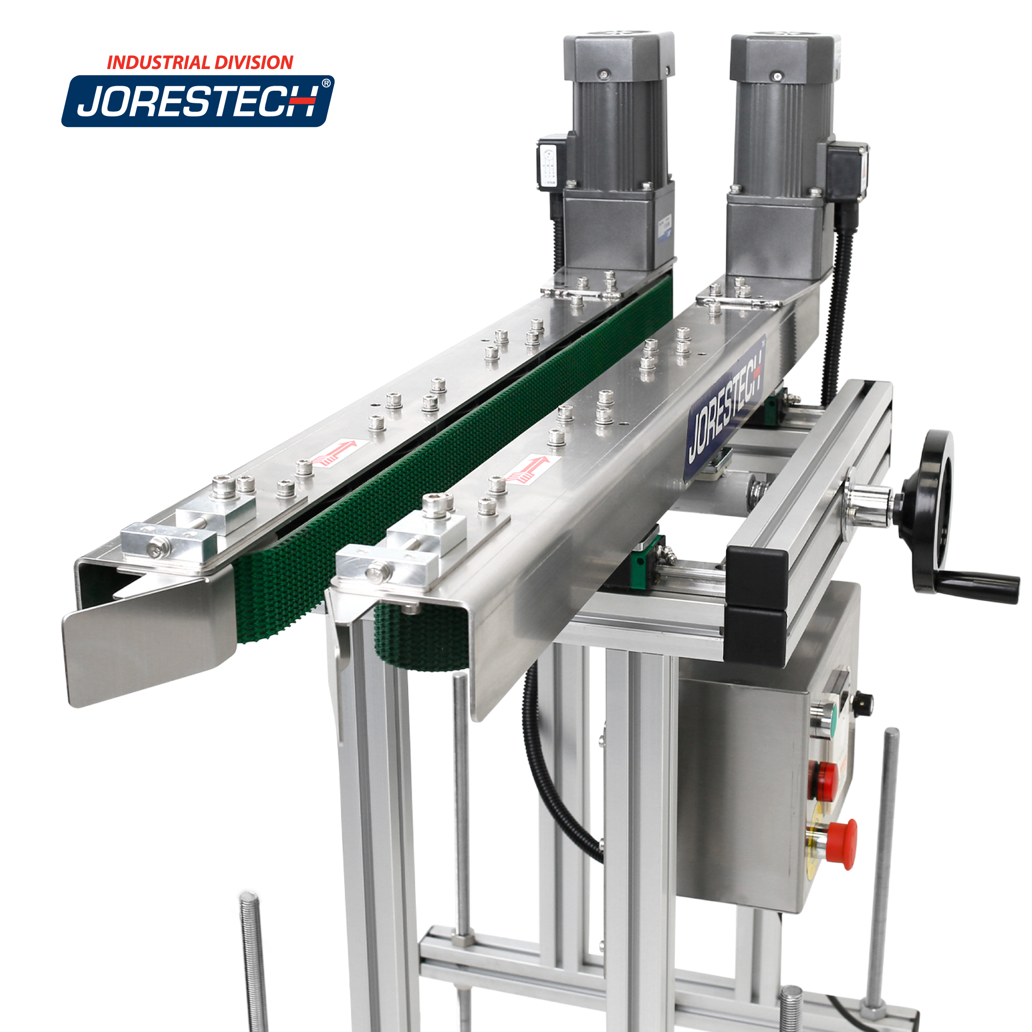 Jores Technologies Stainless Steel Bottomless Conveyor with Side Belts