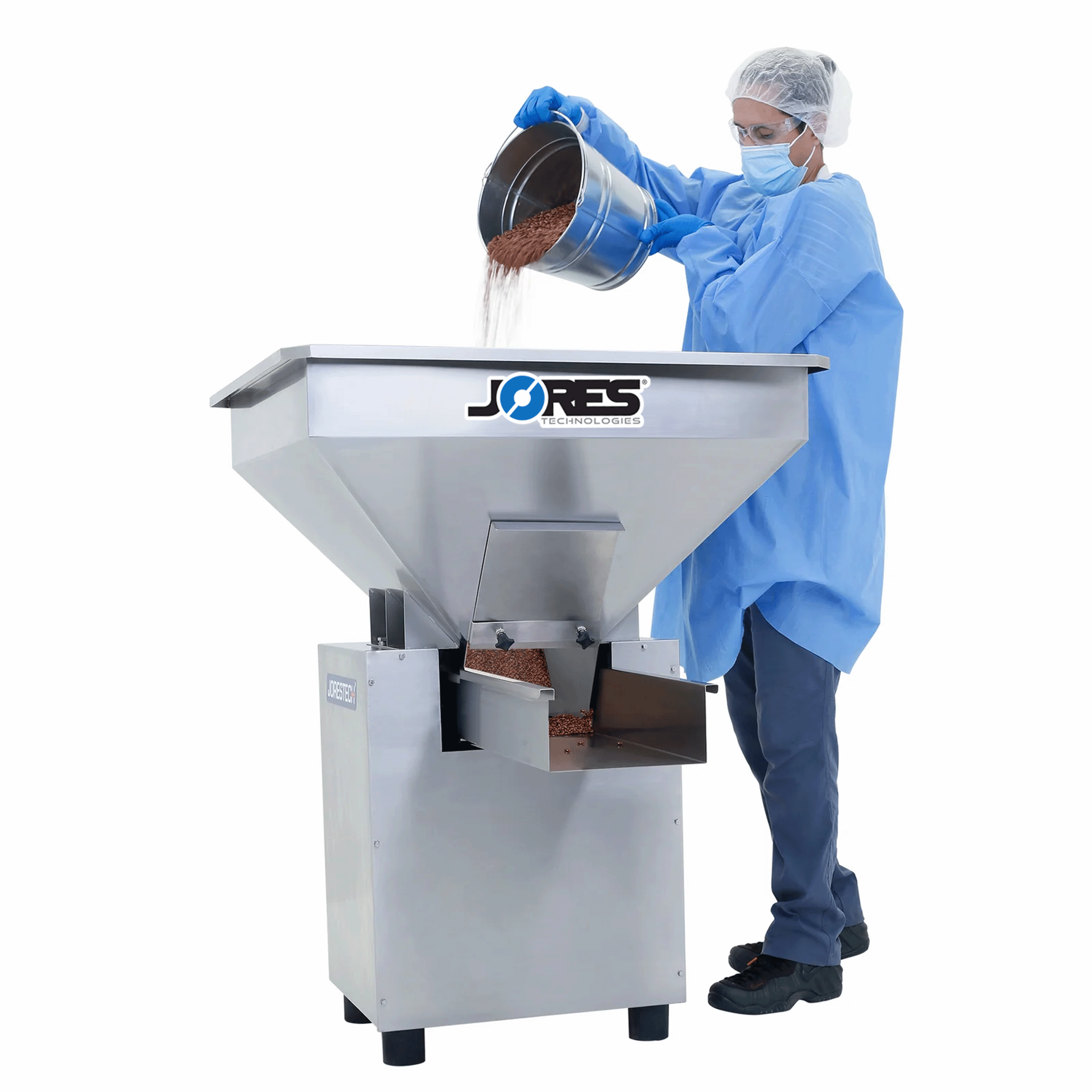 Jores Technologies Stainless Steel Vibratory Hopper Feeder for Bucket Elevator