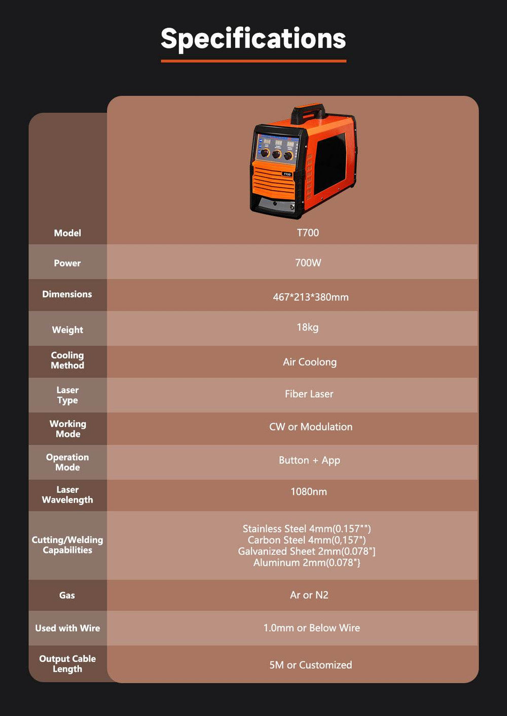 HEROLASER T1 Handheld 700W Fiber Laser Welders - Machine Horizon