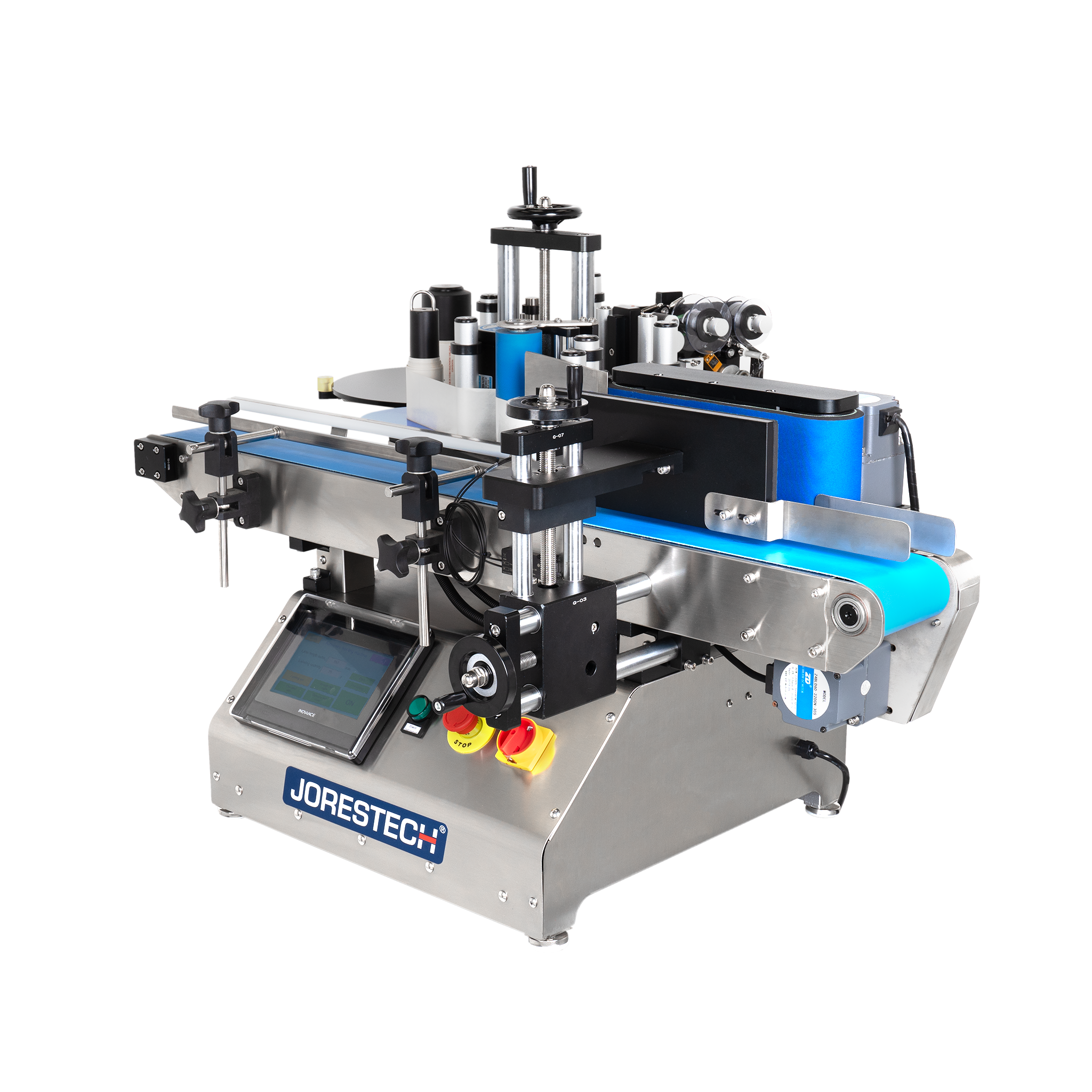 Jores Technologies Table Top Automatic Label Applicator with Coder for Round Containers