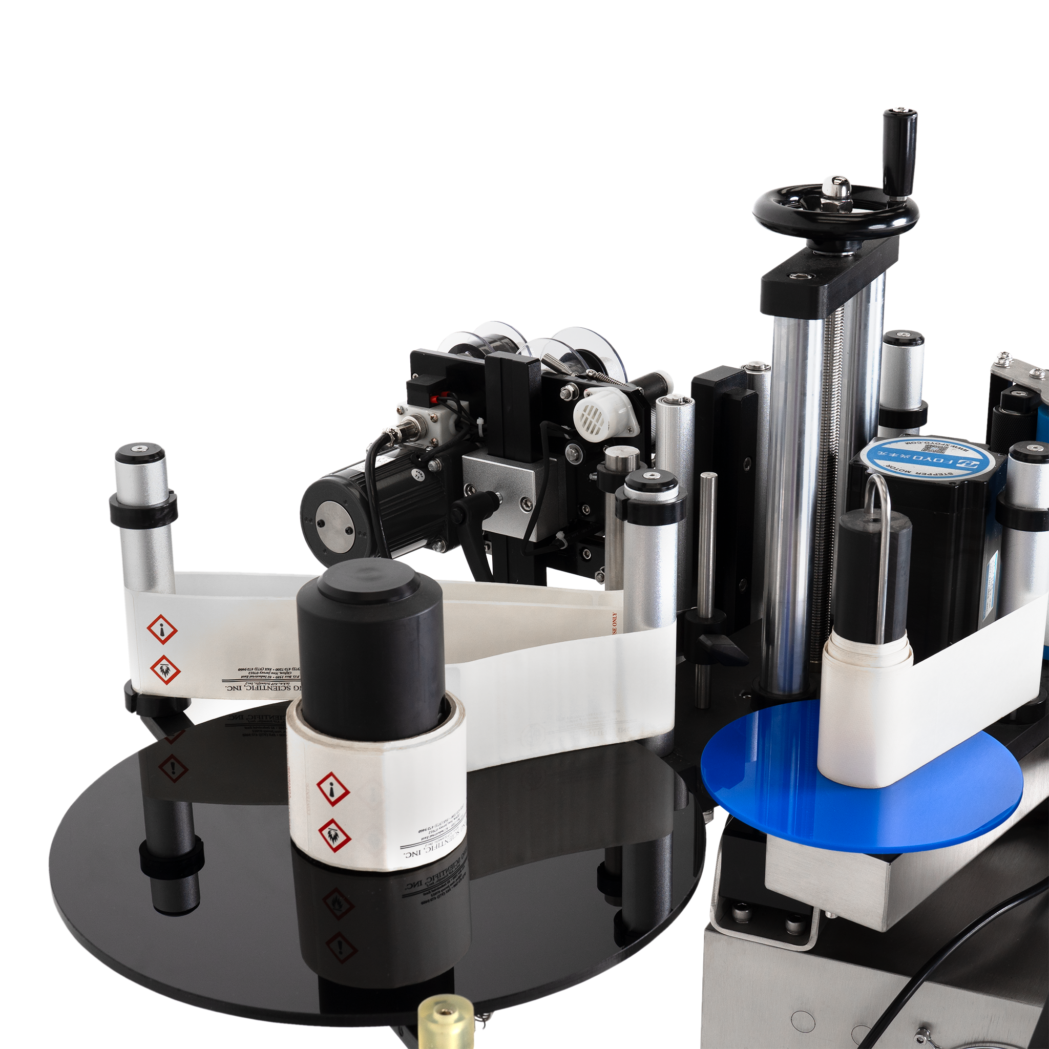 Jores Technologies Table Top Automatic Label Applicator with Coder for Round Containers