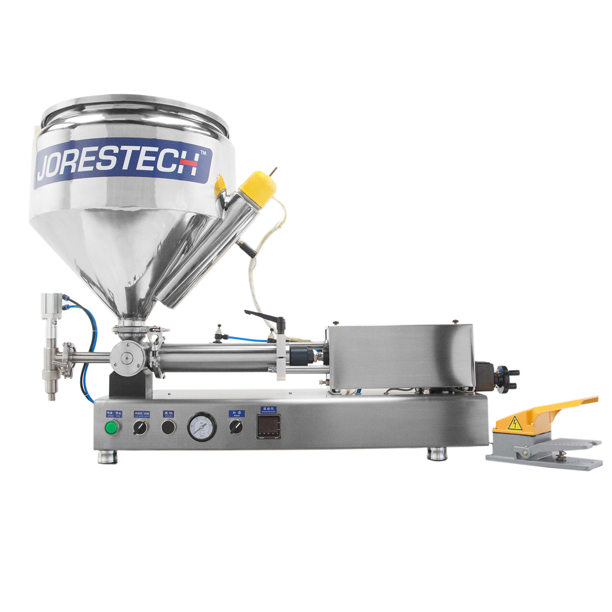 Jores Technologies Tabletop Paste Piston Filler with Heated Hopper - 316 SS – 1000ml