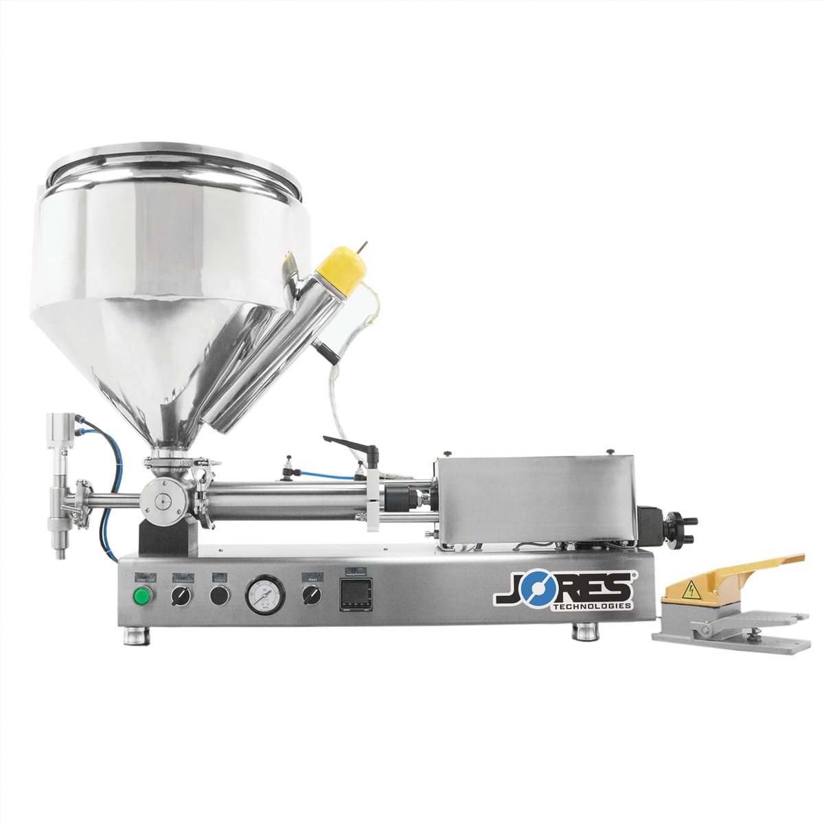 Jores Technologies Tabletop Paste Piston Filler with Heated Hopper - 316 SS – 100ml
