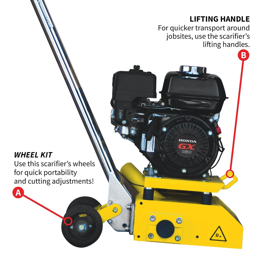 Tomahawk 8” Gas Concrete Scarifier Planer Grinder with 5.5 HP Honda Engine & Drum - Machine Horizon