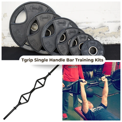 TGrip Pro Series Single Handle Bar with Solid Olympic Sleeves Training Kits - Multi Grip